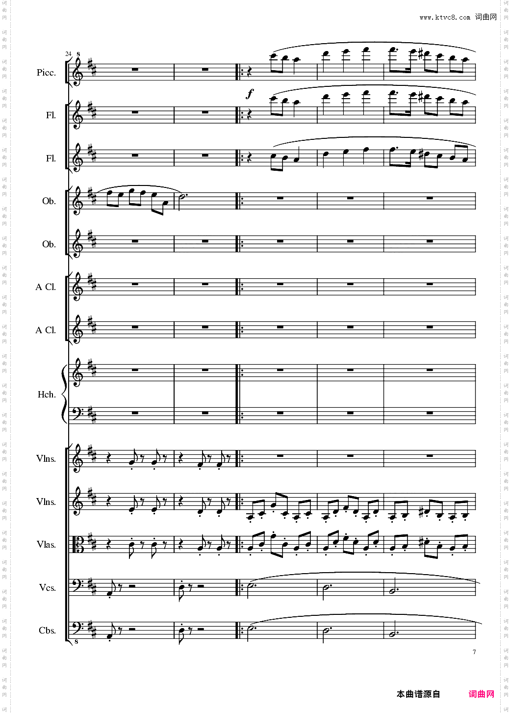 7 Contredanses No·1-7, Op·124 7首乡村舞曲，第一至第七，作品124