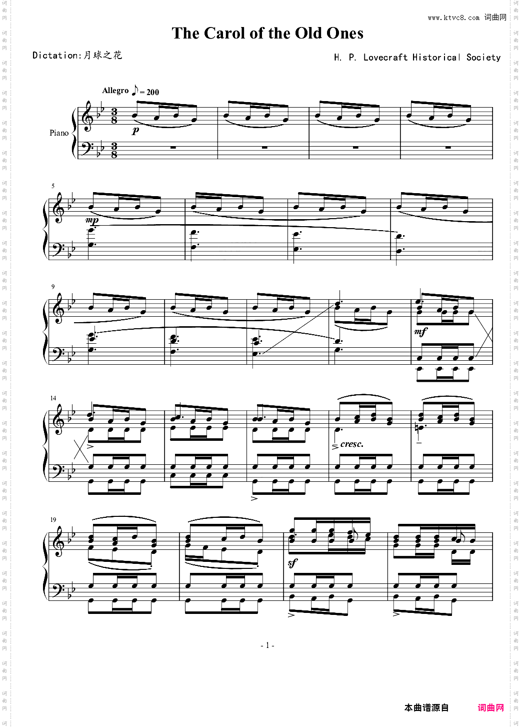 The Carol of the Old Ones