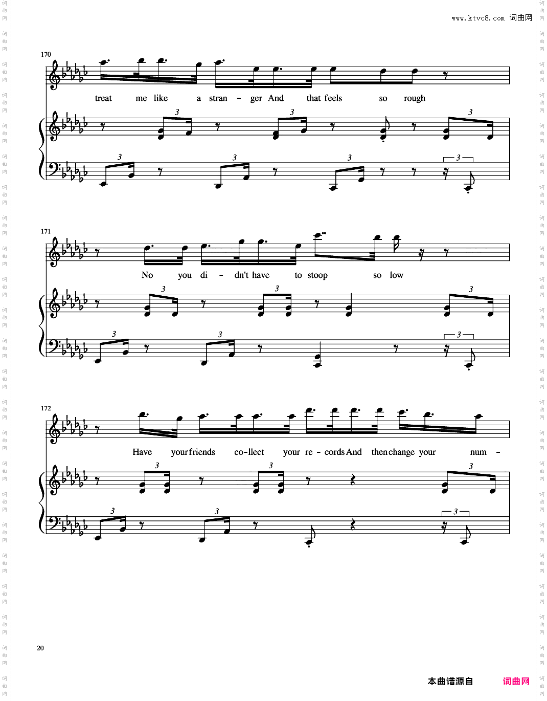 演唱会歌曲串烧 弹唱谱