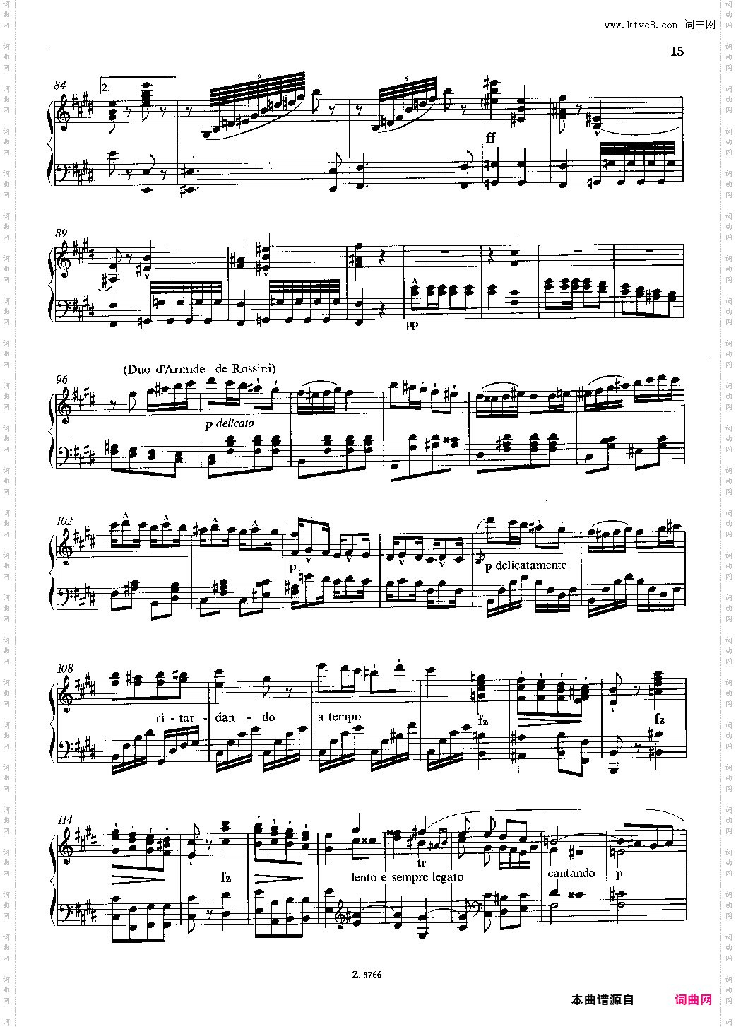 李斯特 罗西尼主题华丽即兴曲S·150