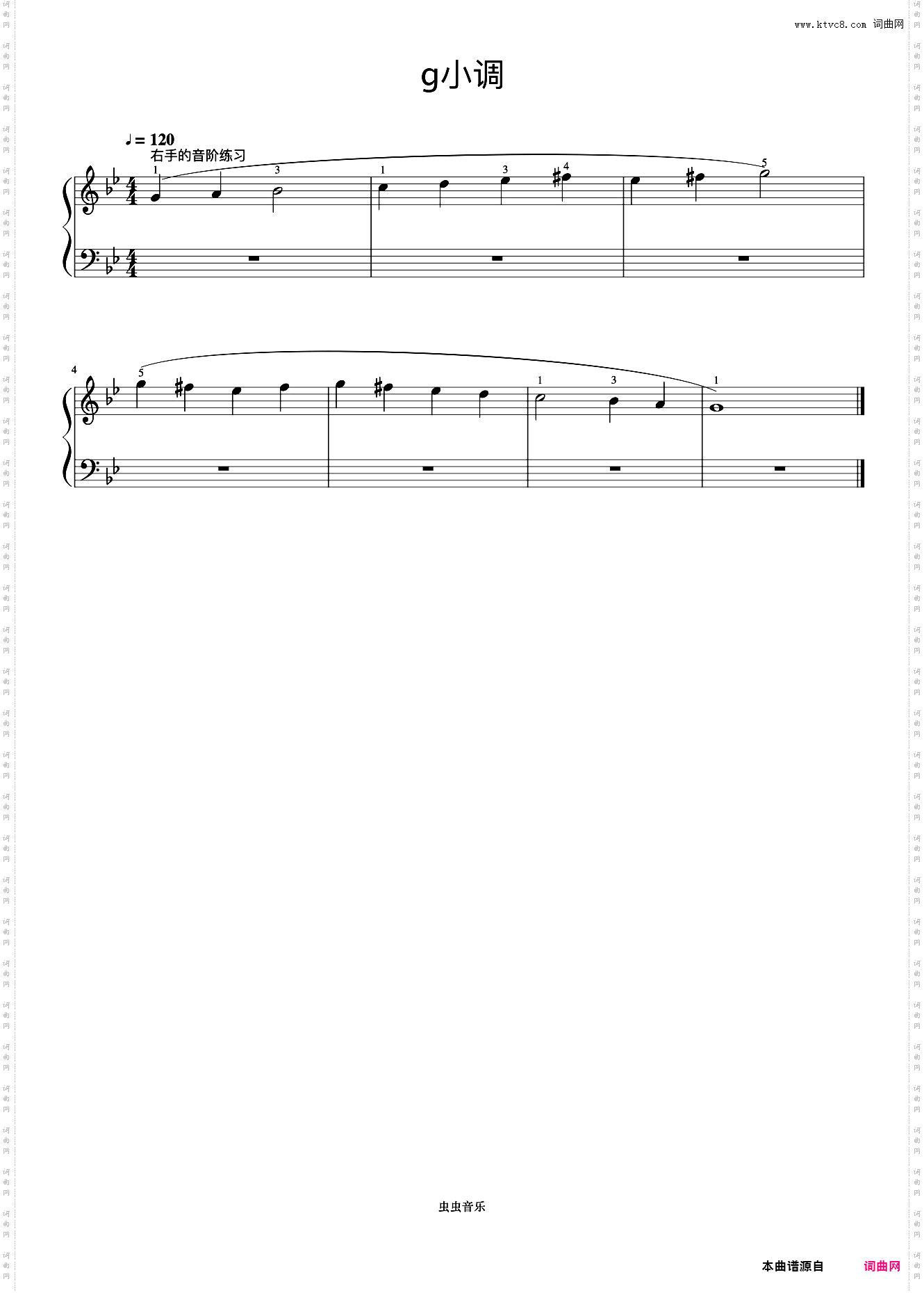 g小调 右手的音阶练习《手指训练操》
