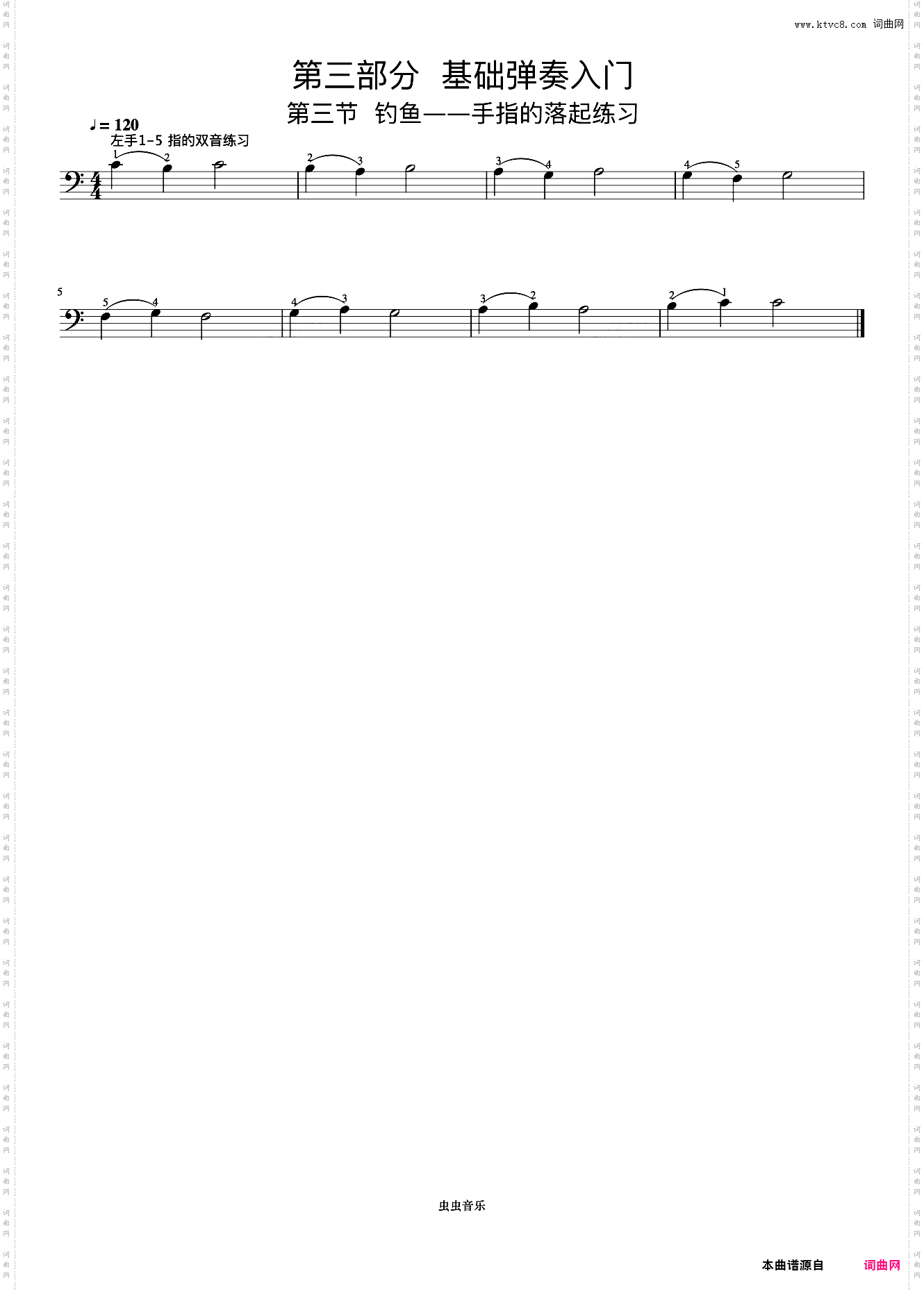 左手1-5指的落起练习《手指训练操》