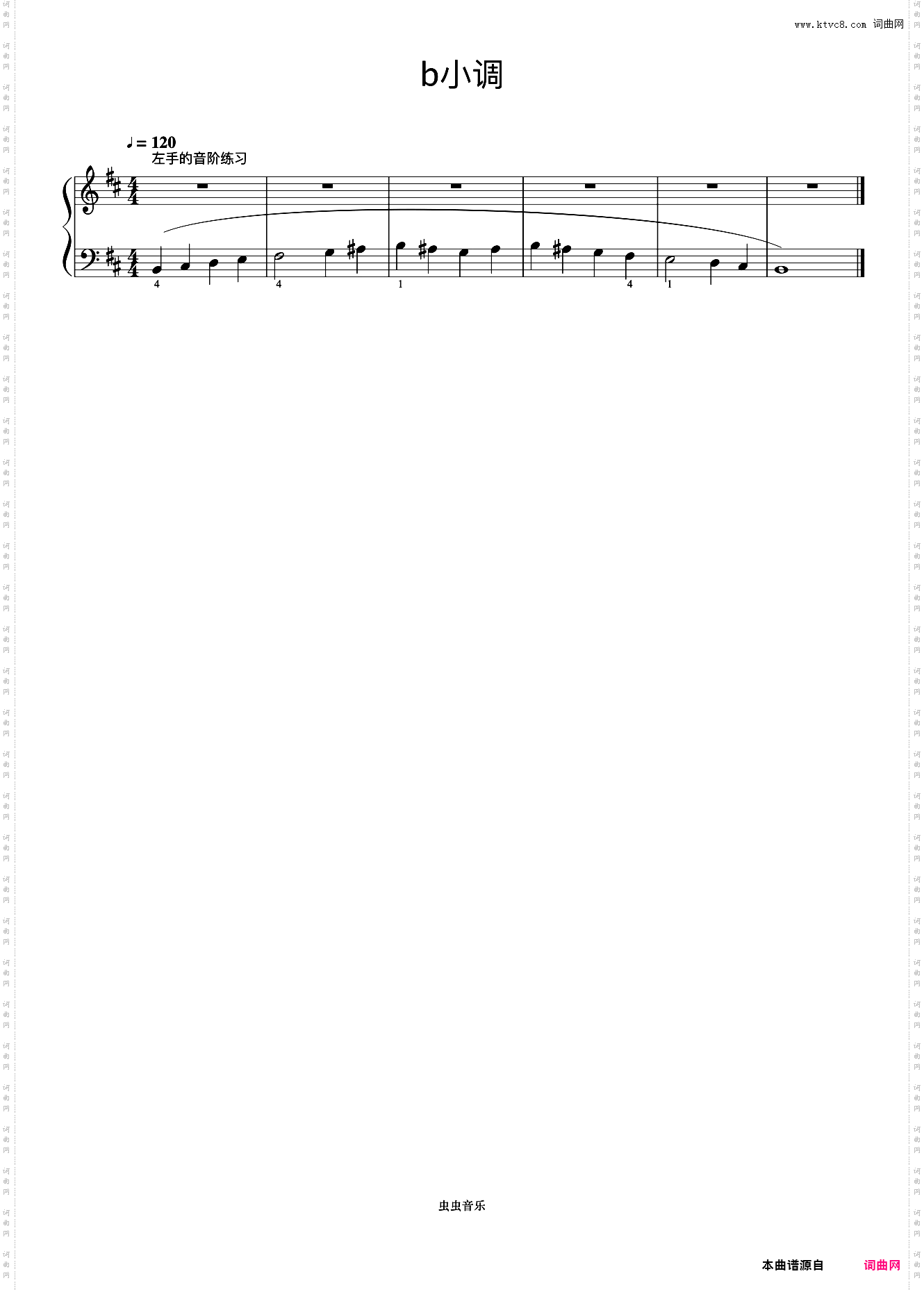 b小调 左手的音阶练习《手指训练操》