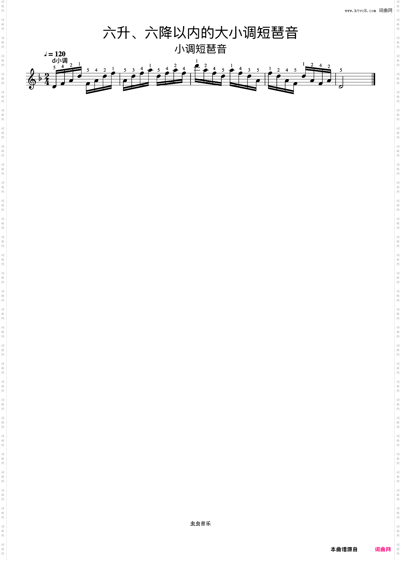 六升、六降以内的大小调短琶音26《什密特钢琴手指练习》
