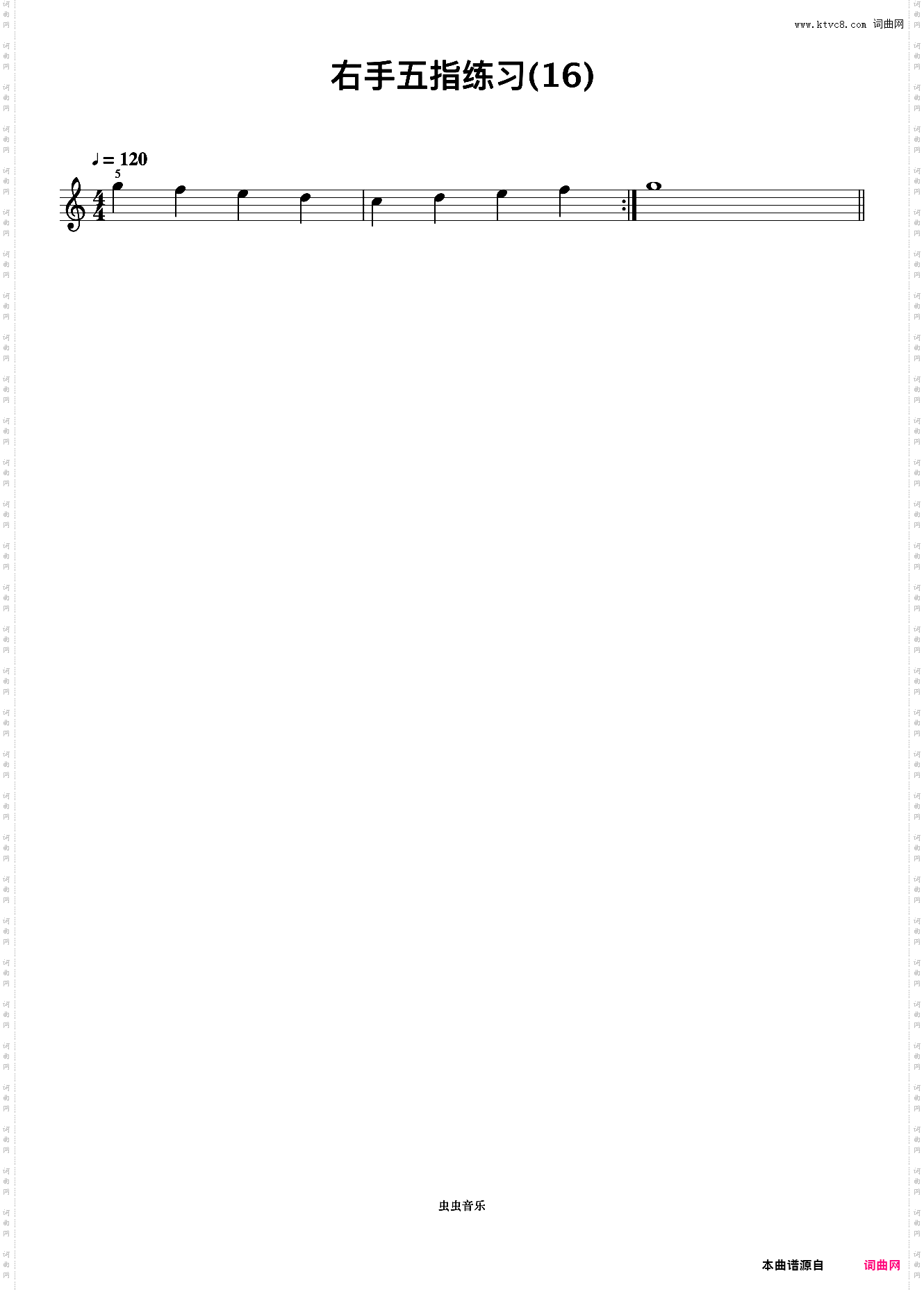 右手五指练习 16