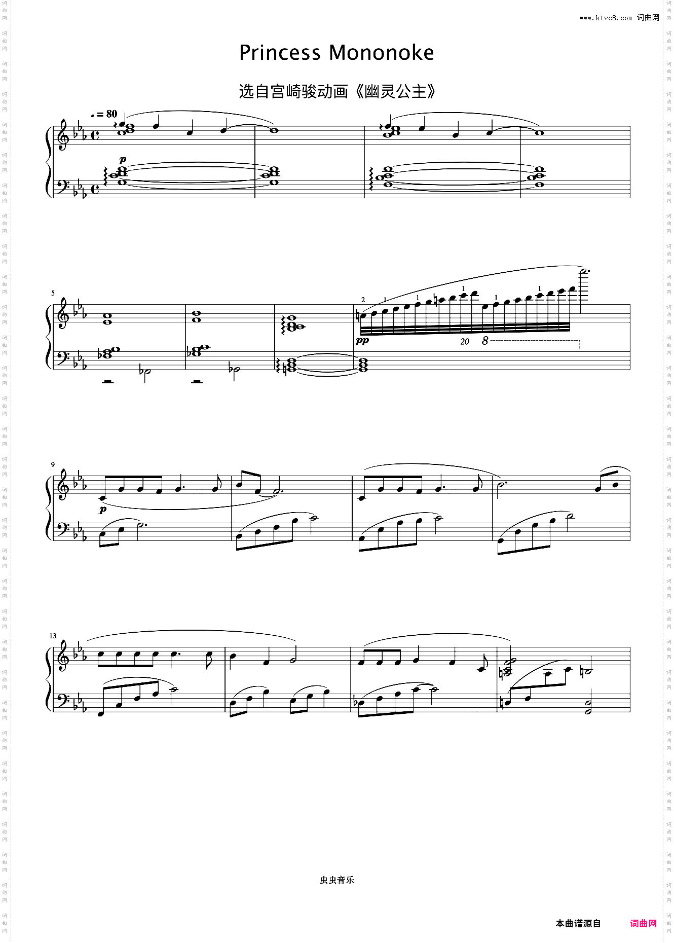 Princess Mononoke《久石让钢琴作品精选集》