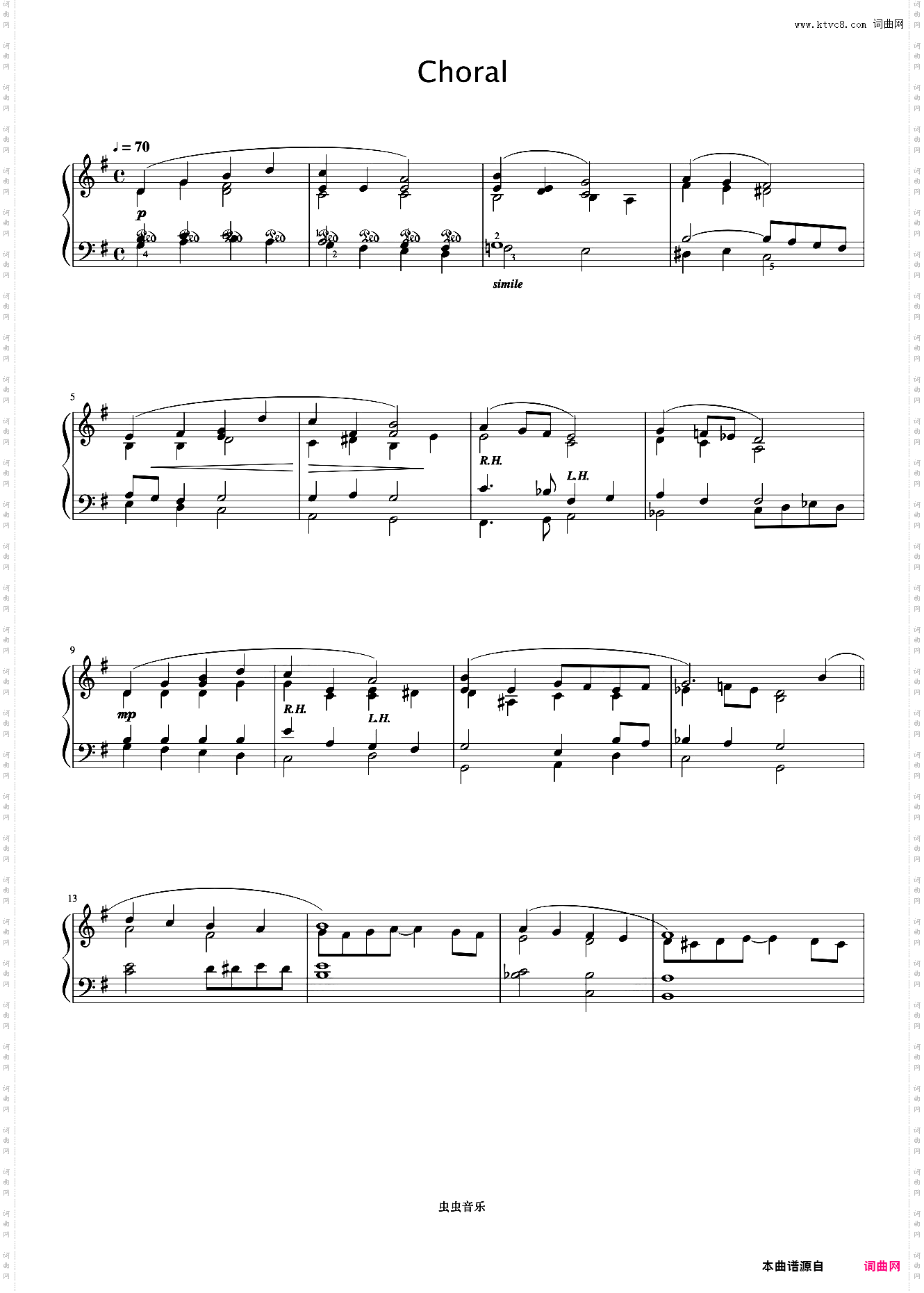 Choral《久石让钢琴作品精选集》