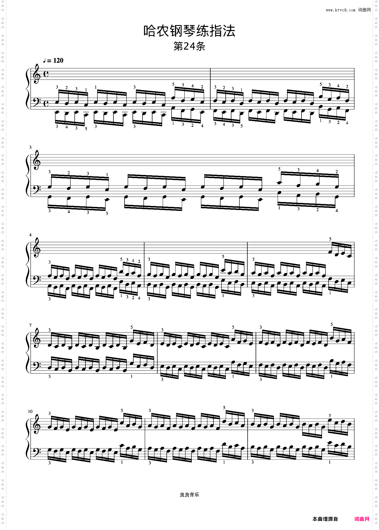 练习24《哈农 钢琴练指法》