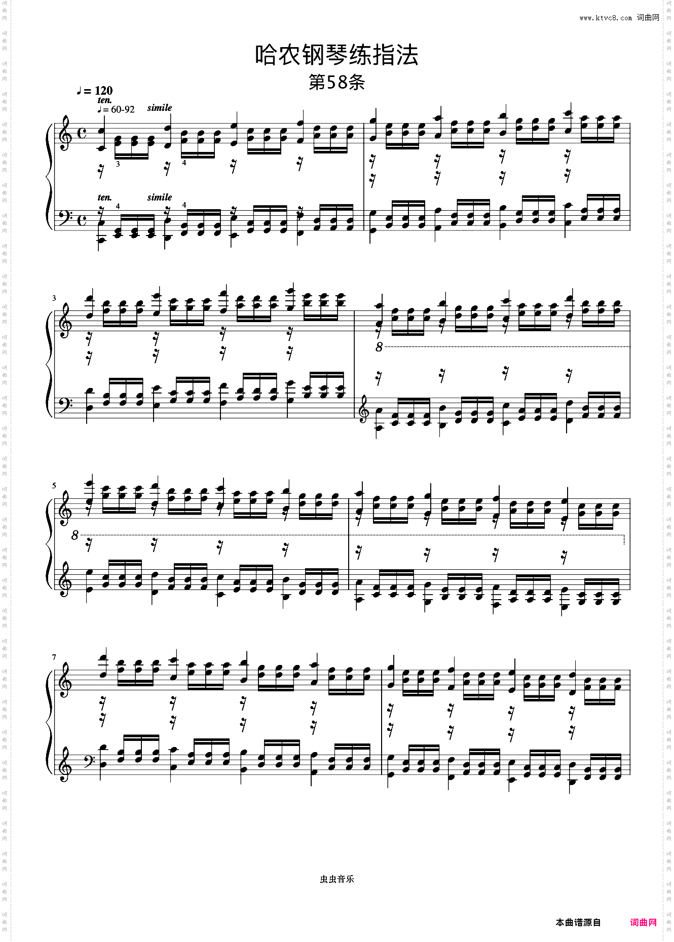 练习58《哈农 钢琴练指法》
