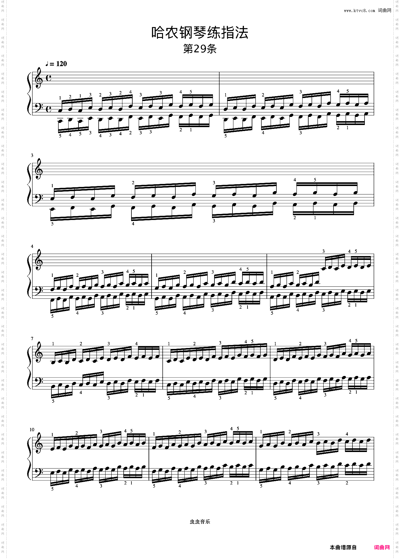 练习29《哈农 钢琴练指法》