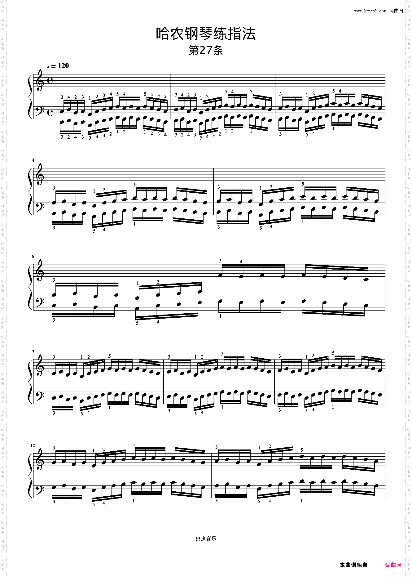 练习27《哈农 钢琴练指法》