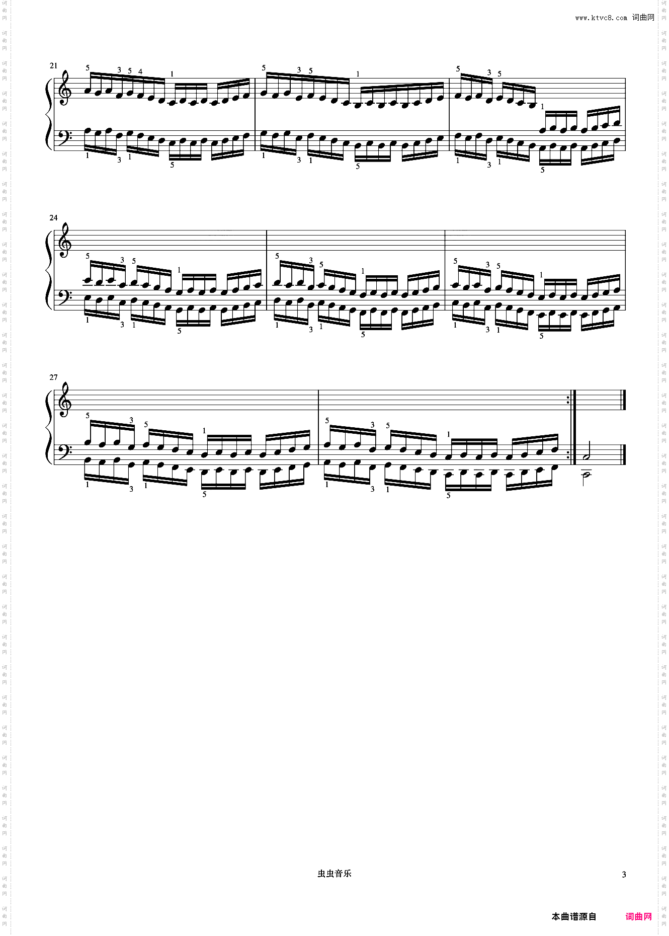 练习27《哈农 钢琴练指法》