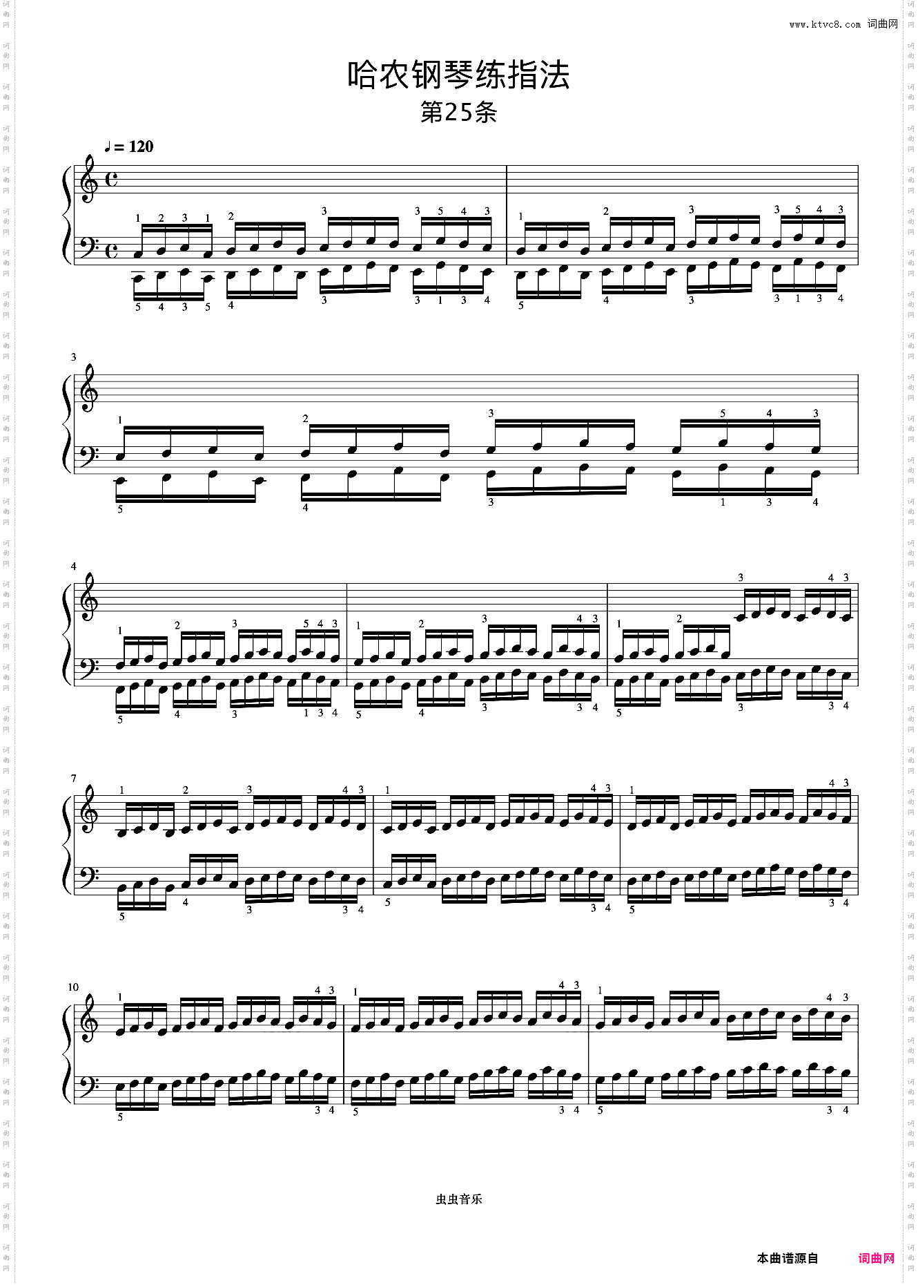 练习25《哈农 钢琴练指法》