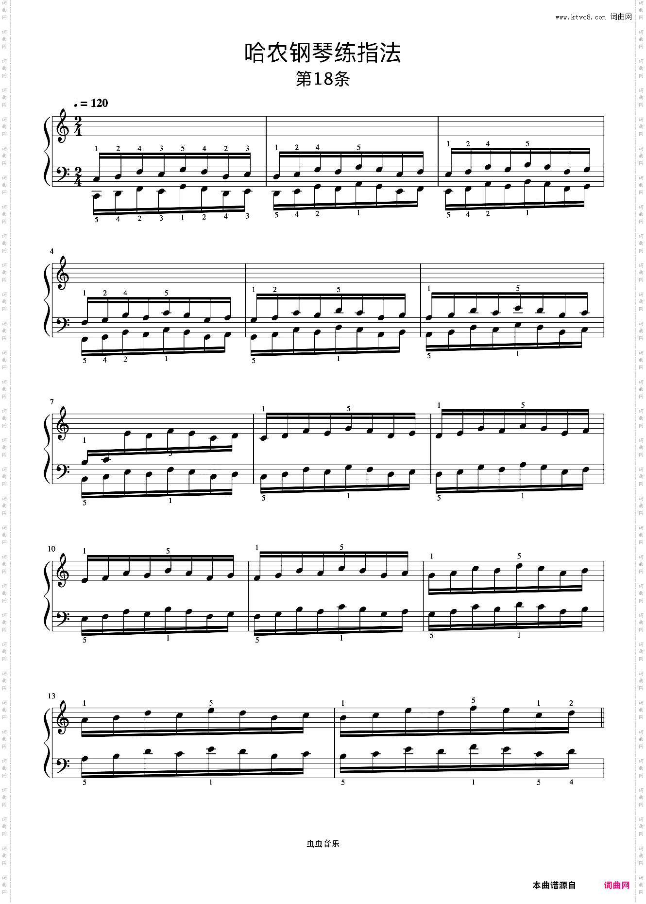 练习18《哈农 钢琴练指法》