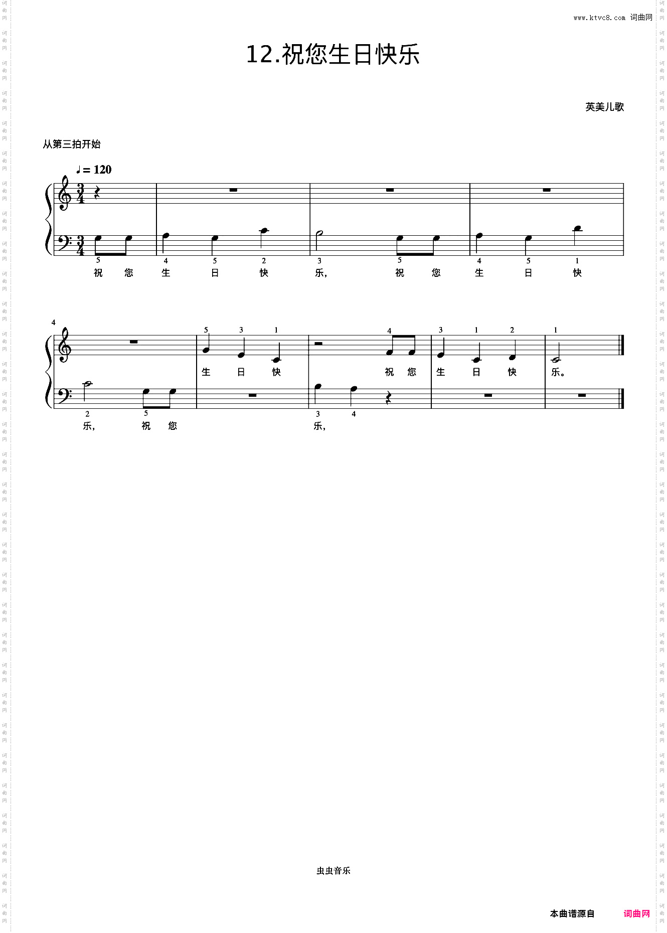 祝您生日快乐NO·1《弹儿歌学钢琴》