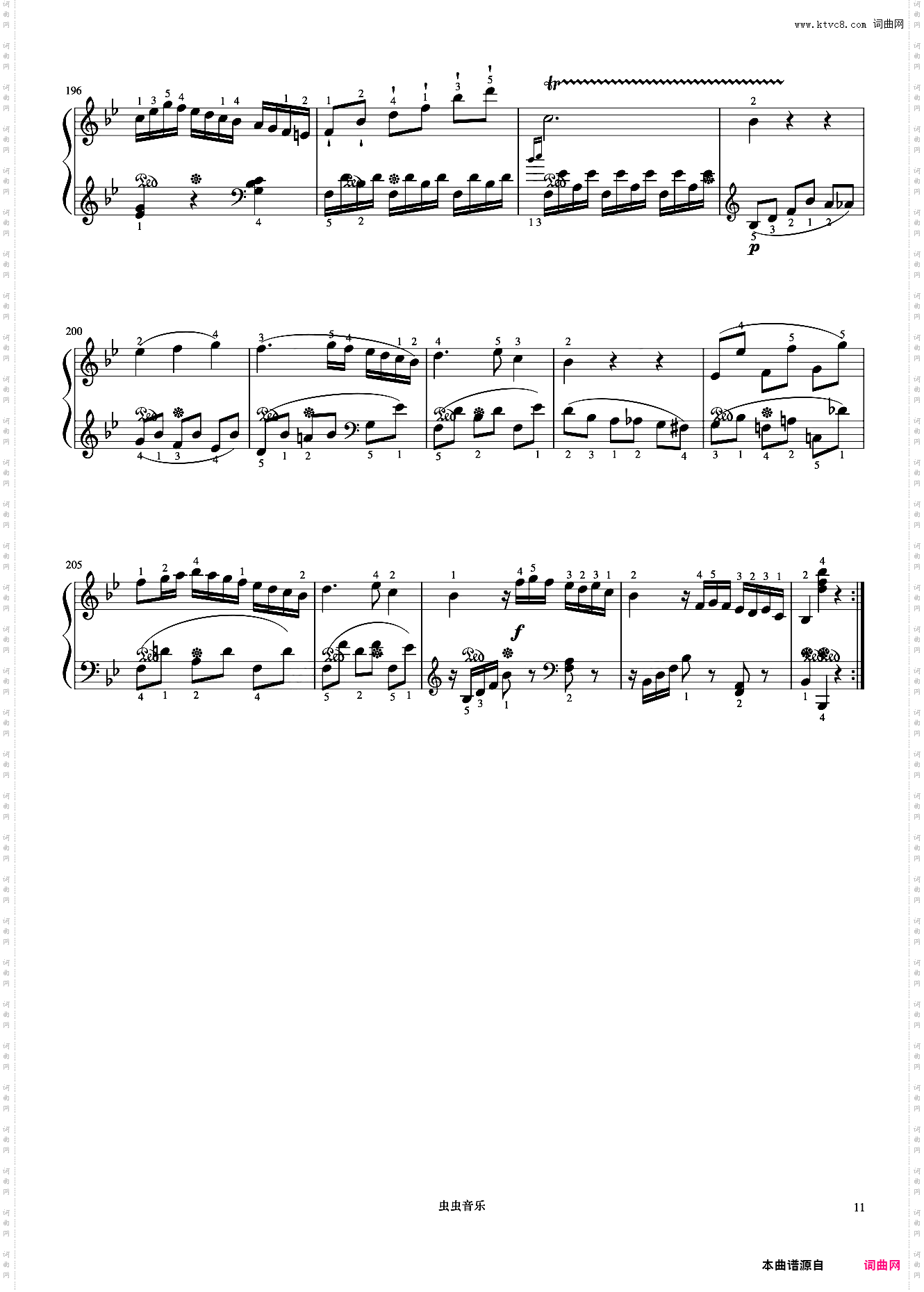 8级 奏鸣曲bB大调第一乐章《中国院钢琴考级曲目》