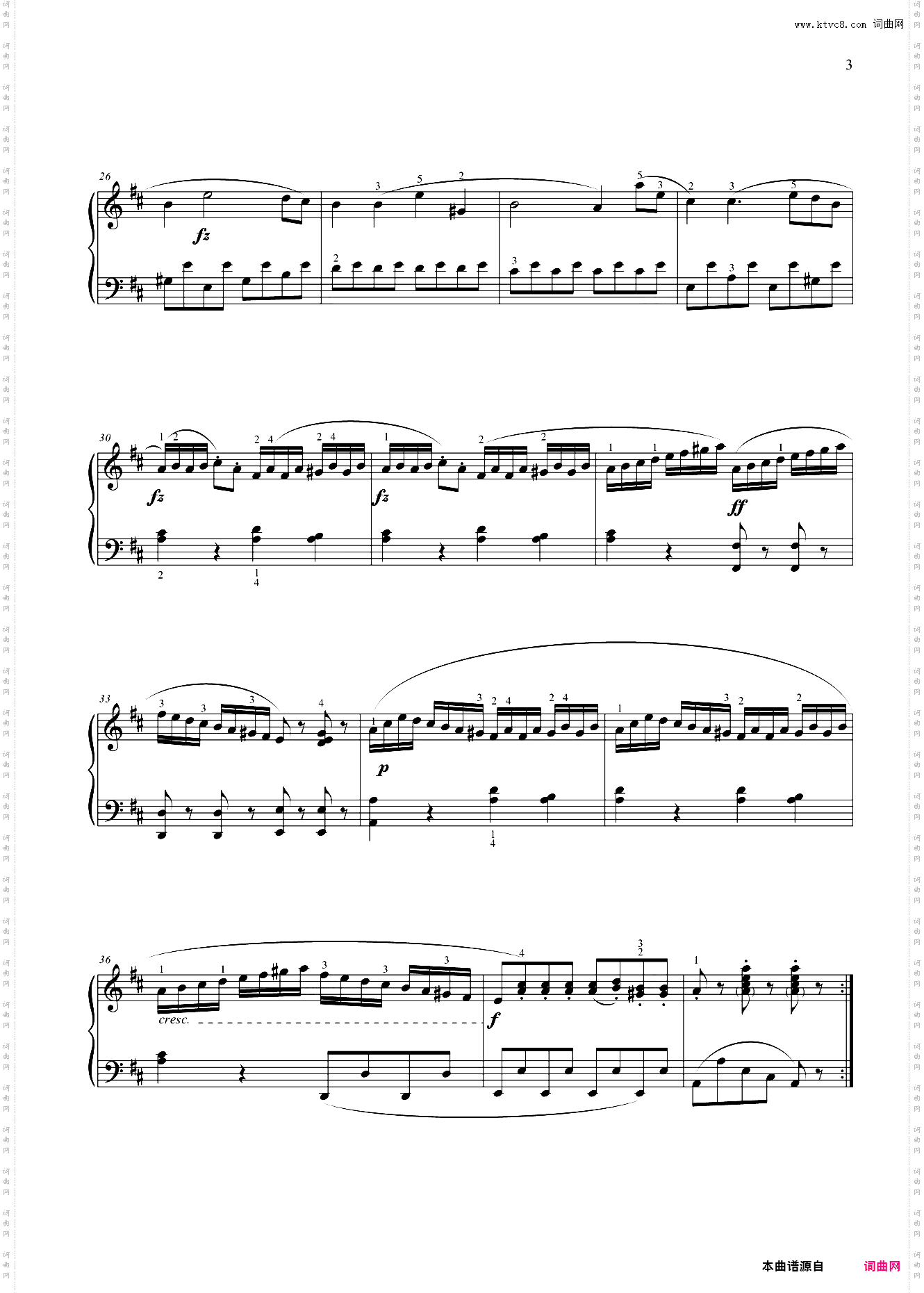 第六级 小奏鸣曲作品36之6第一乐章