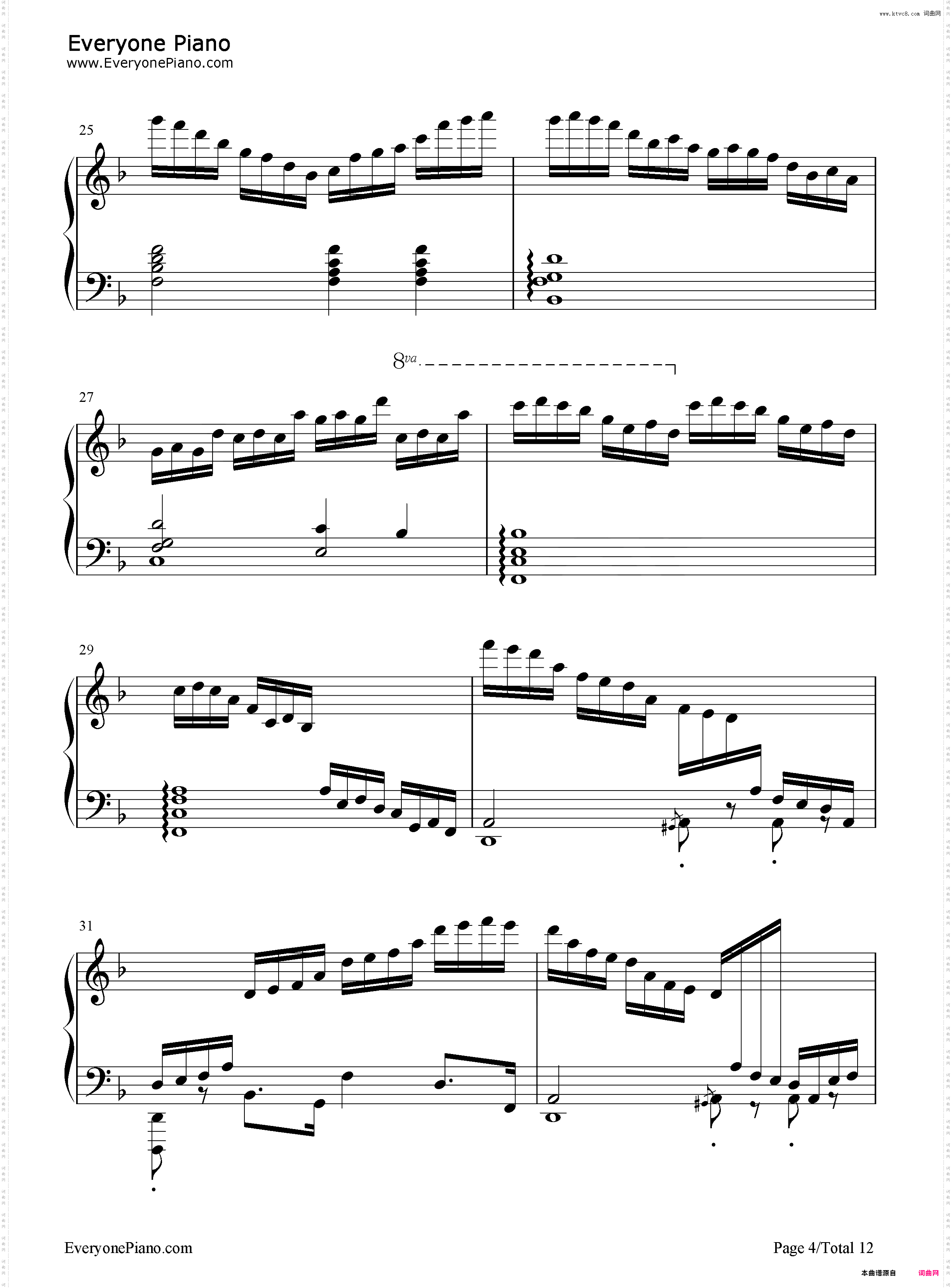 肖邦练习曲 Op 10 No 8-F大调练习曲