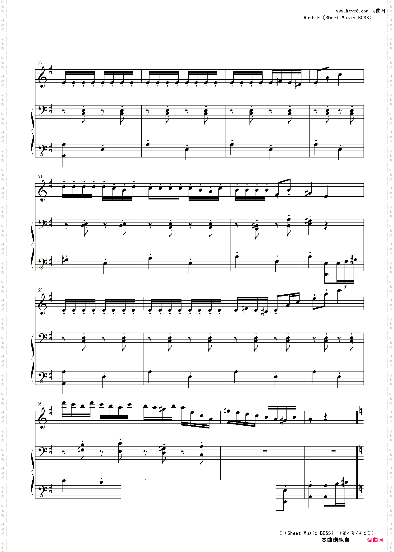Rush ESheet Music BOSS