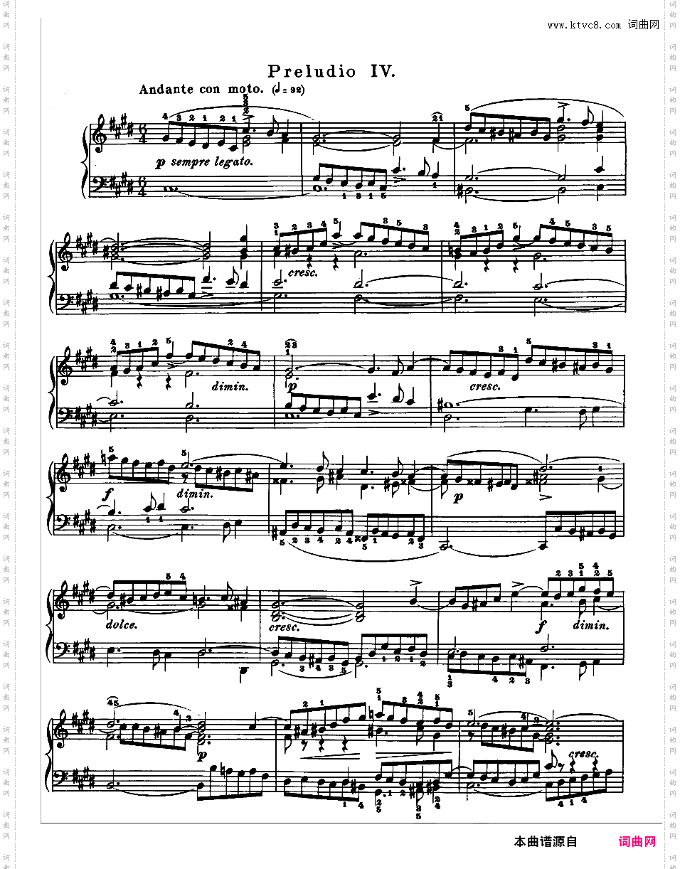 《平均律钢琴曲集第一卷》The Well Tempered ClavierPrelude & Fugue 04