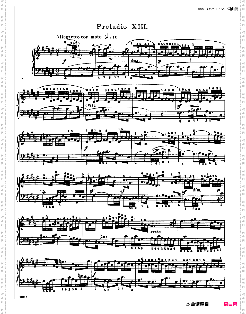 《平均律钢琴曲集第二卷》The Well Tempered ClavierPrelude & Fugue 13