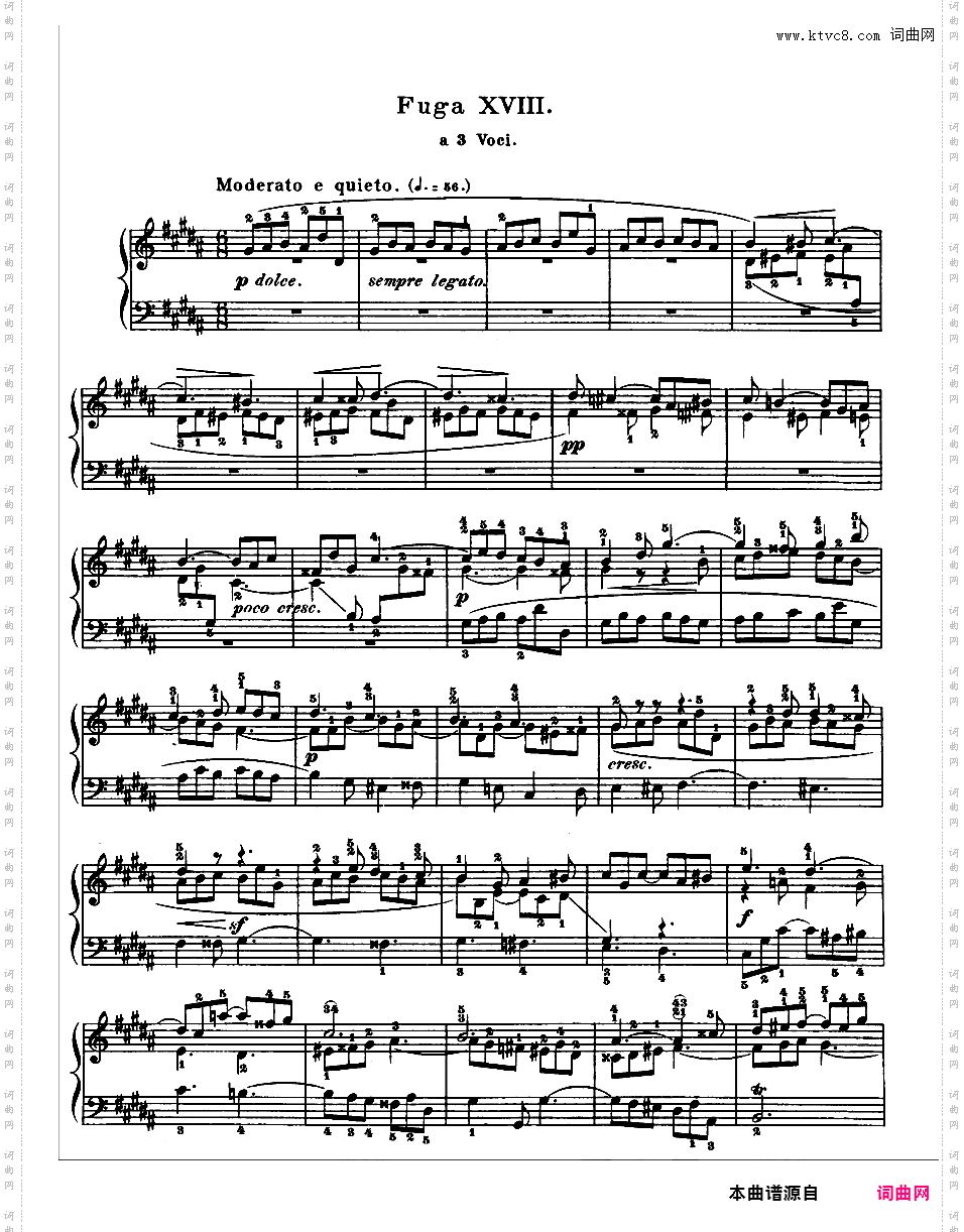 《平均律钢琴曲集第二卷》The Well Tempered ClavierPrelude & Fugue 18