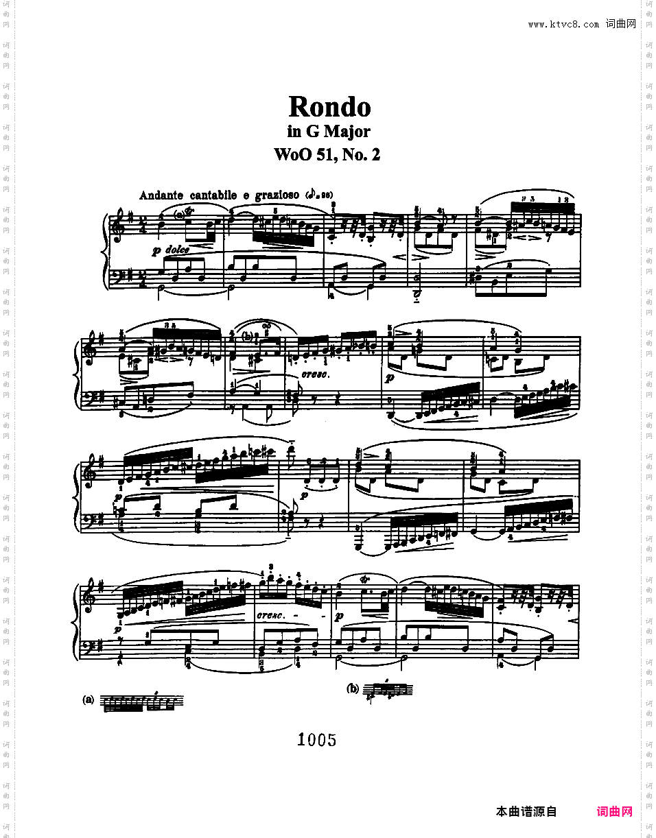 2首回旋曲 Two Rondos woo·51Beethoven woo51 Rondo in G