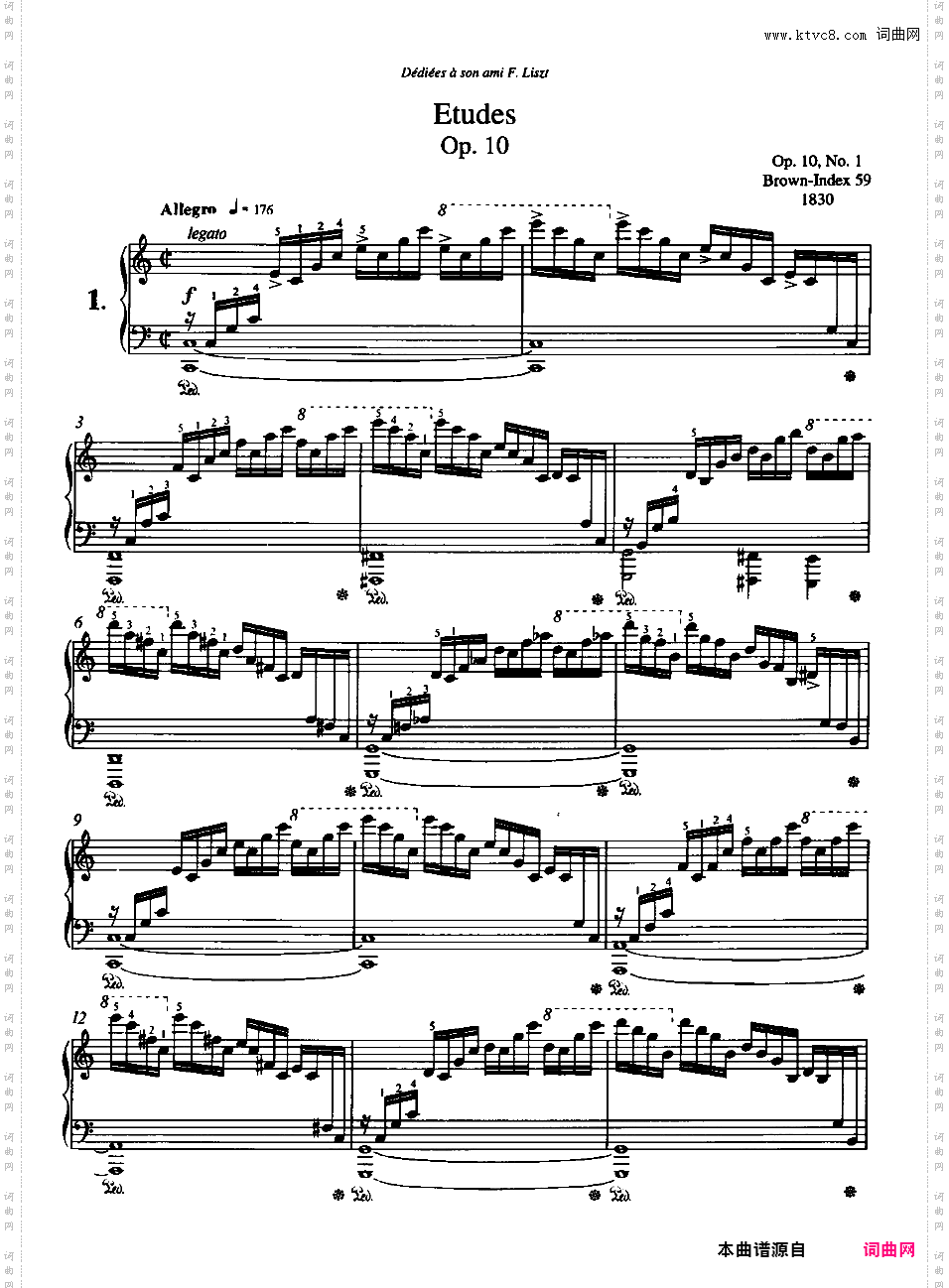 12首练习曲 Op·10Chopin op10 Etudes 版本一