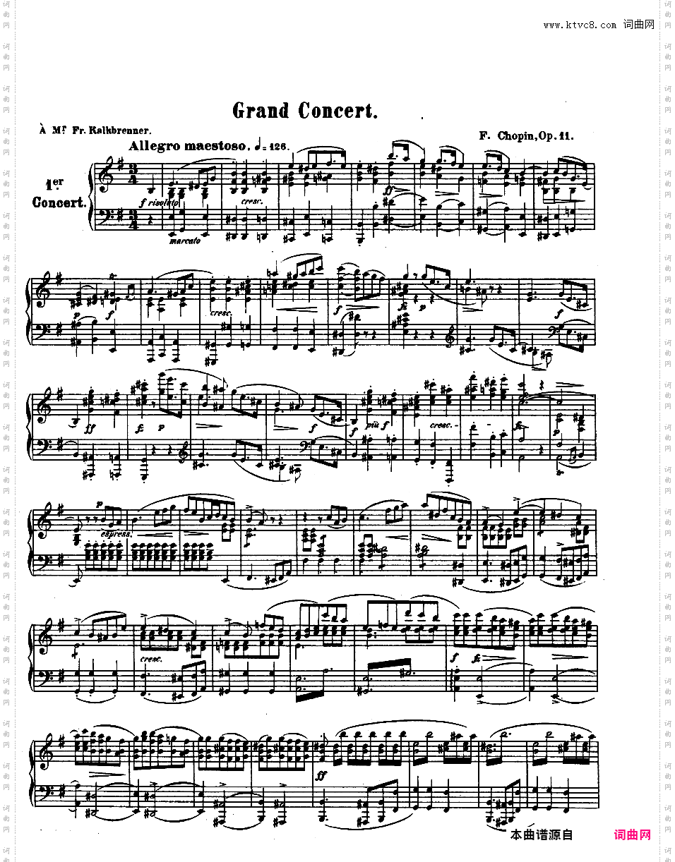 e小调第一钢琴协奏曲 Op·11Chopin op11 Piano Concerto #1 in e 版本二