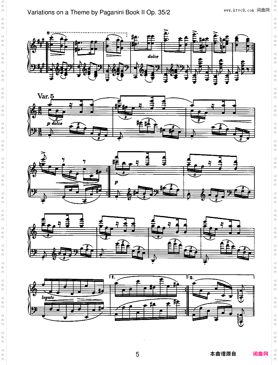 帕格尼尼主题变奏曲 Variations on a Theme by Paganini Op·35Brahms op035n2 Variations on a Theme by Paganini Book II