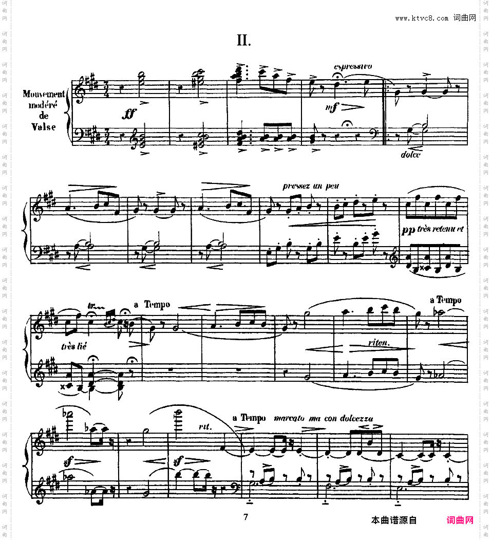 3首浪漫圆舞曲 Trois Valses Romantiques - 为双钢琴而作
