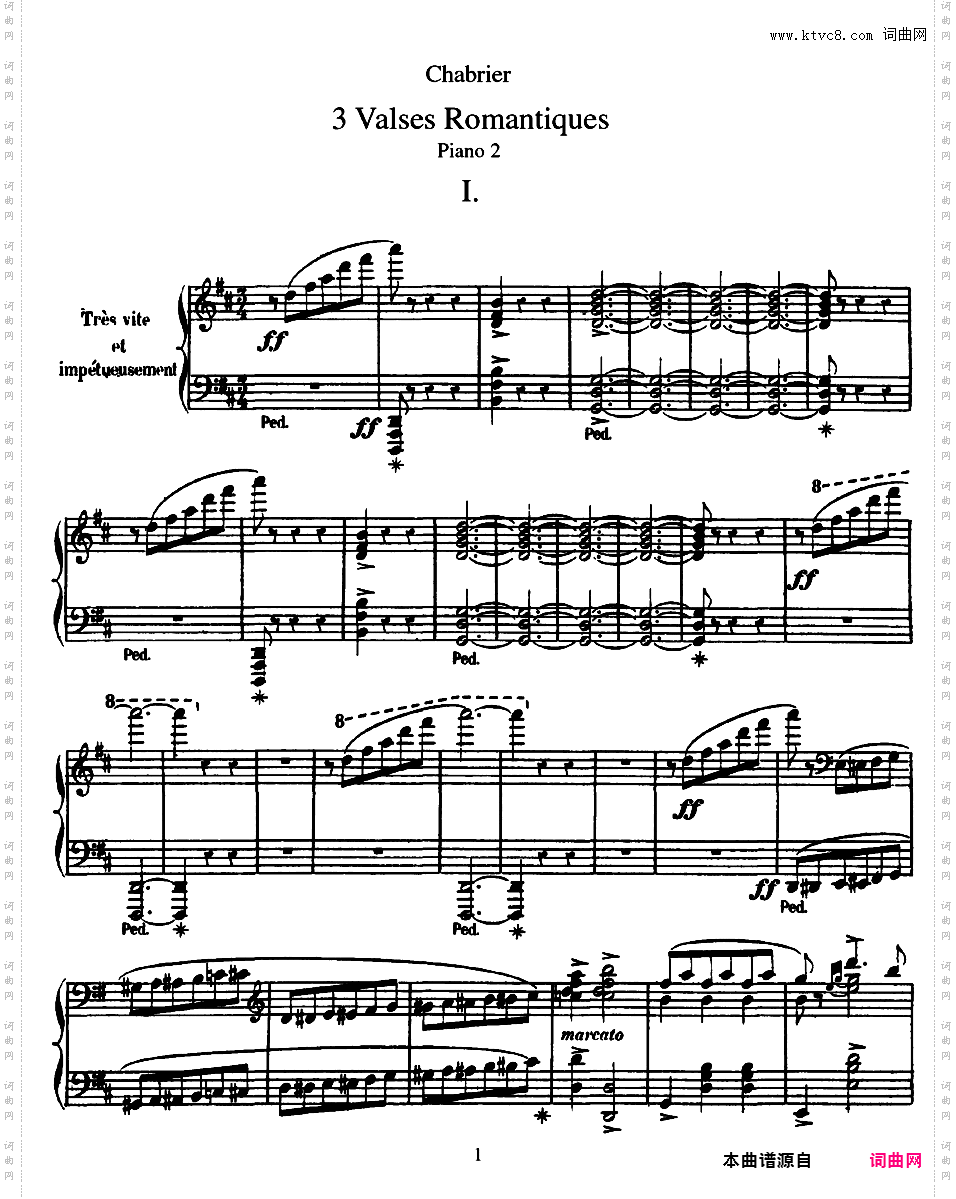 3首浪漫圆舞曲 Trois Valses Romantiques - 为双钢琴而作