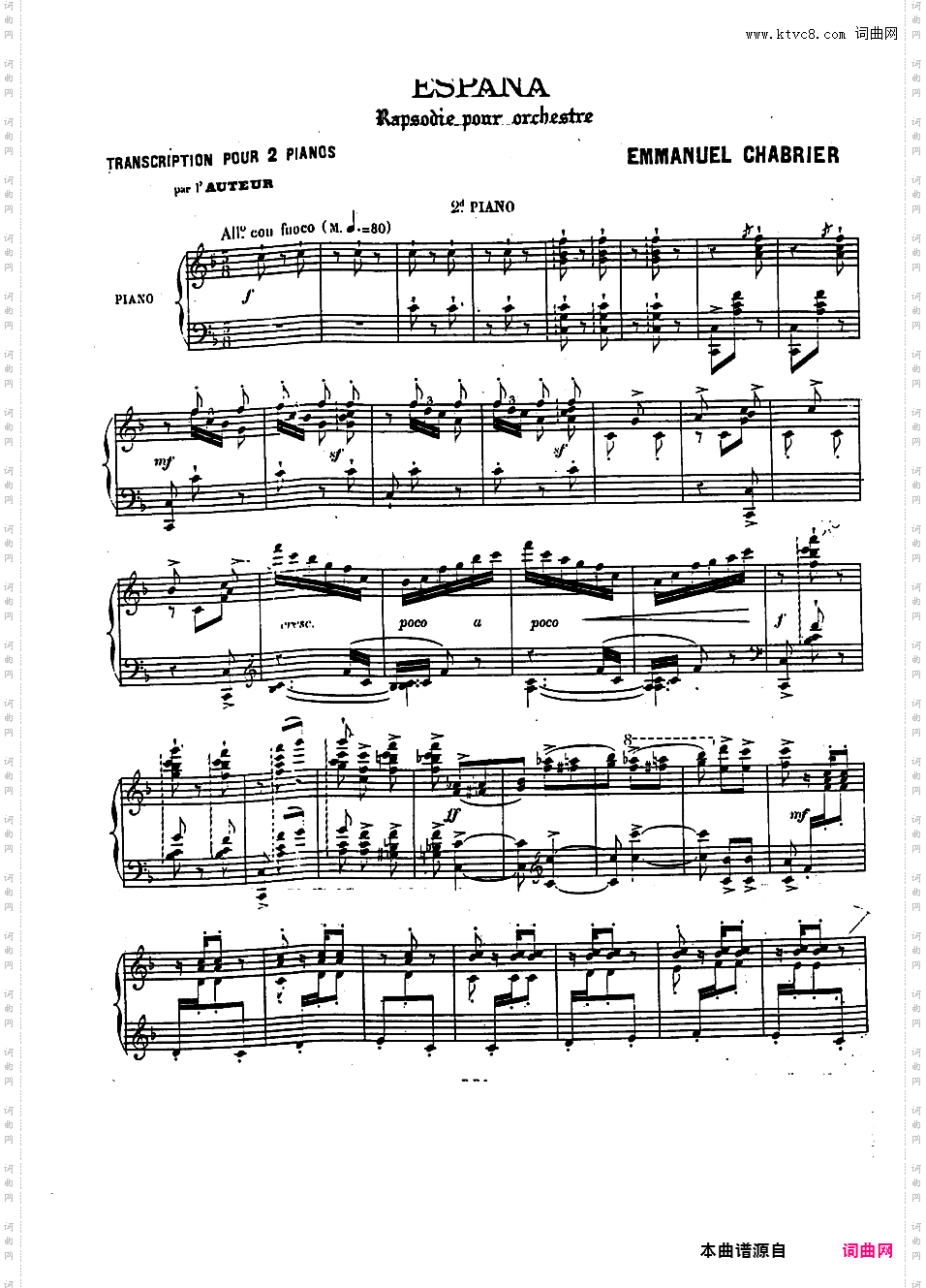西班牙狂想曲 Espana RapsodieChabrier Espan?a two pianos - secondo