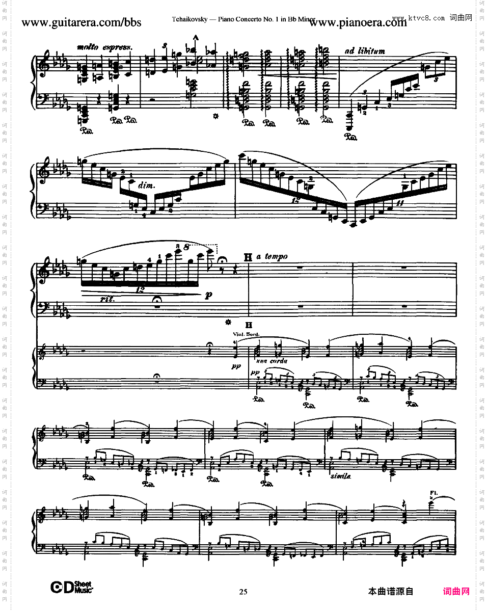 降b小调第一钢琴协奏曲 Piano Concerto No·1 in b-Flat Minor Op·23