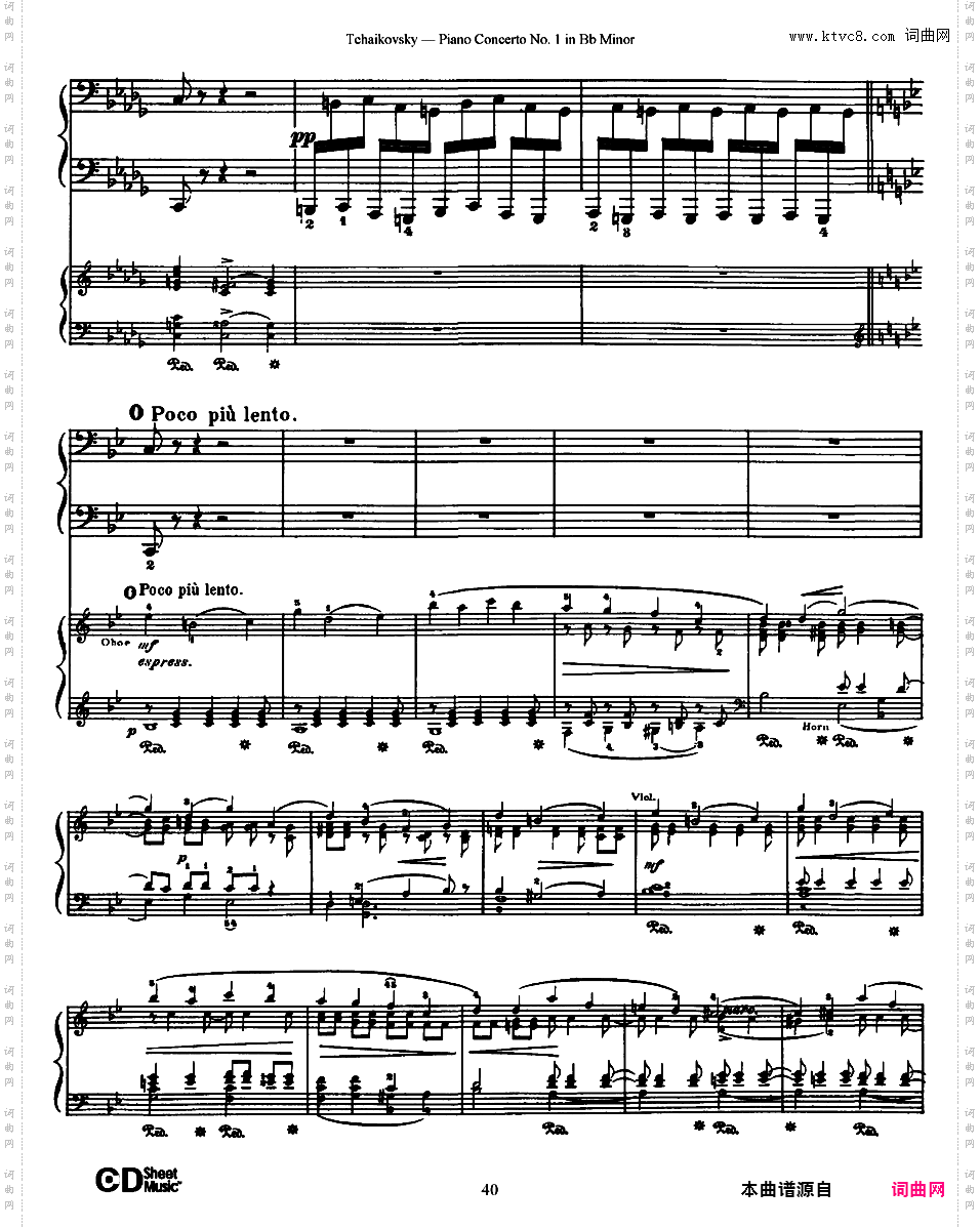 降b小调第一钢琴协奏曲 Piano Concerto No·1 in b-Flat Minor Op·23