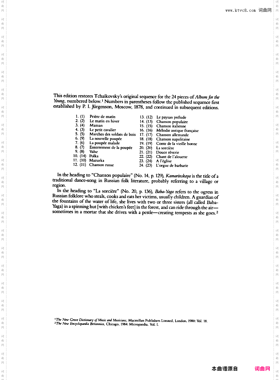 儿童钢琴曲集 Album for the Young Op·39Tchaikovsky op39 Album for the Young版本二