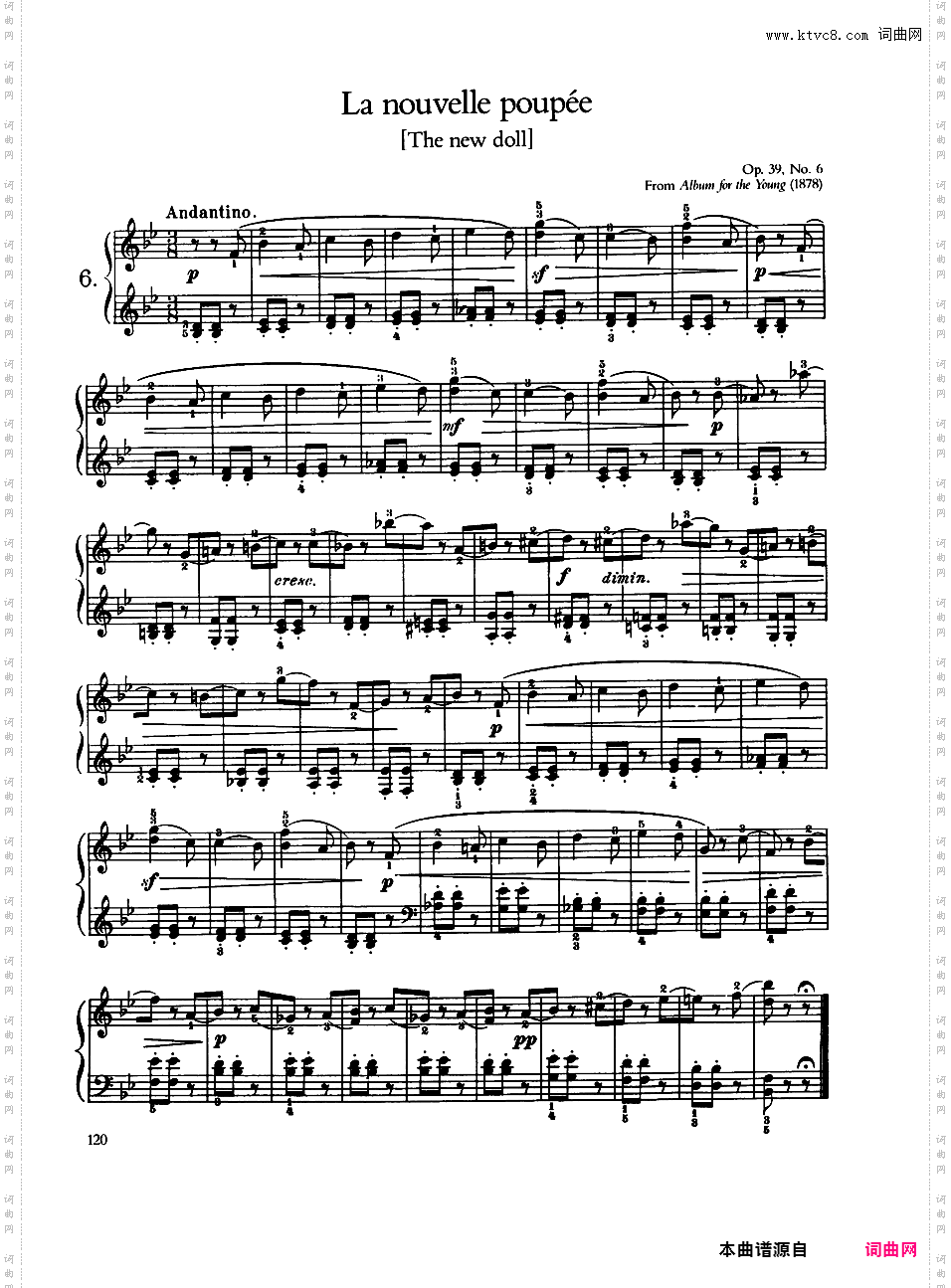 儿童钢琴曲集 Album for the Young Op·39Tchaikovsky op39 Album for the Young版本二