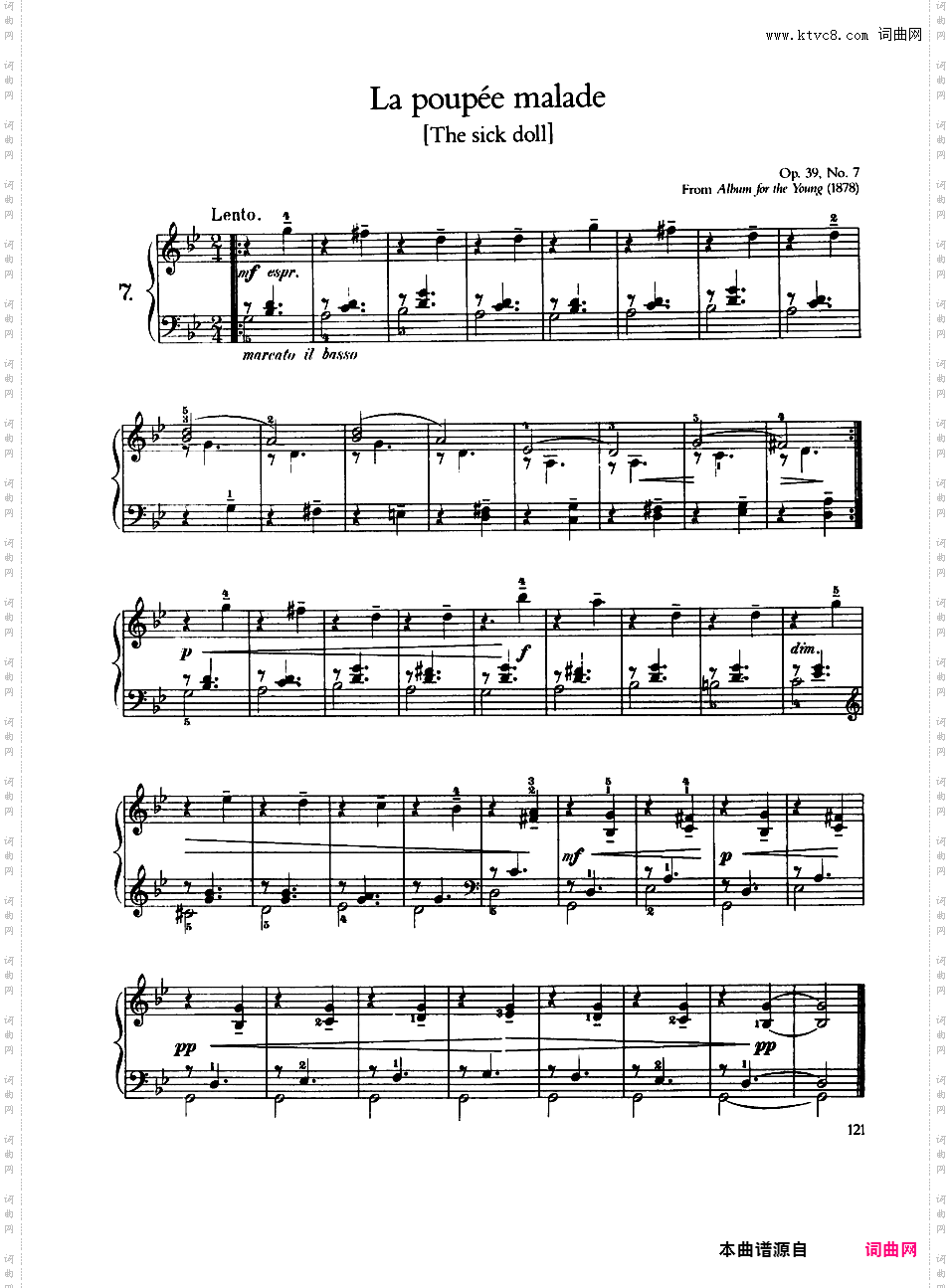 儿童钢琴曲集 Album for the Young Op·39Tchaikovsky op39 Album for the Young版本二