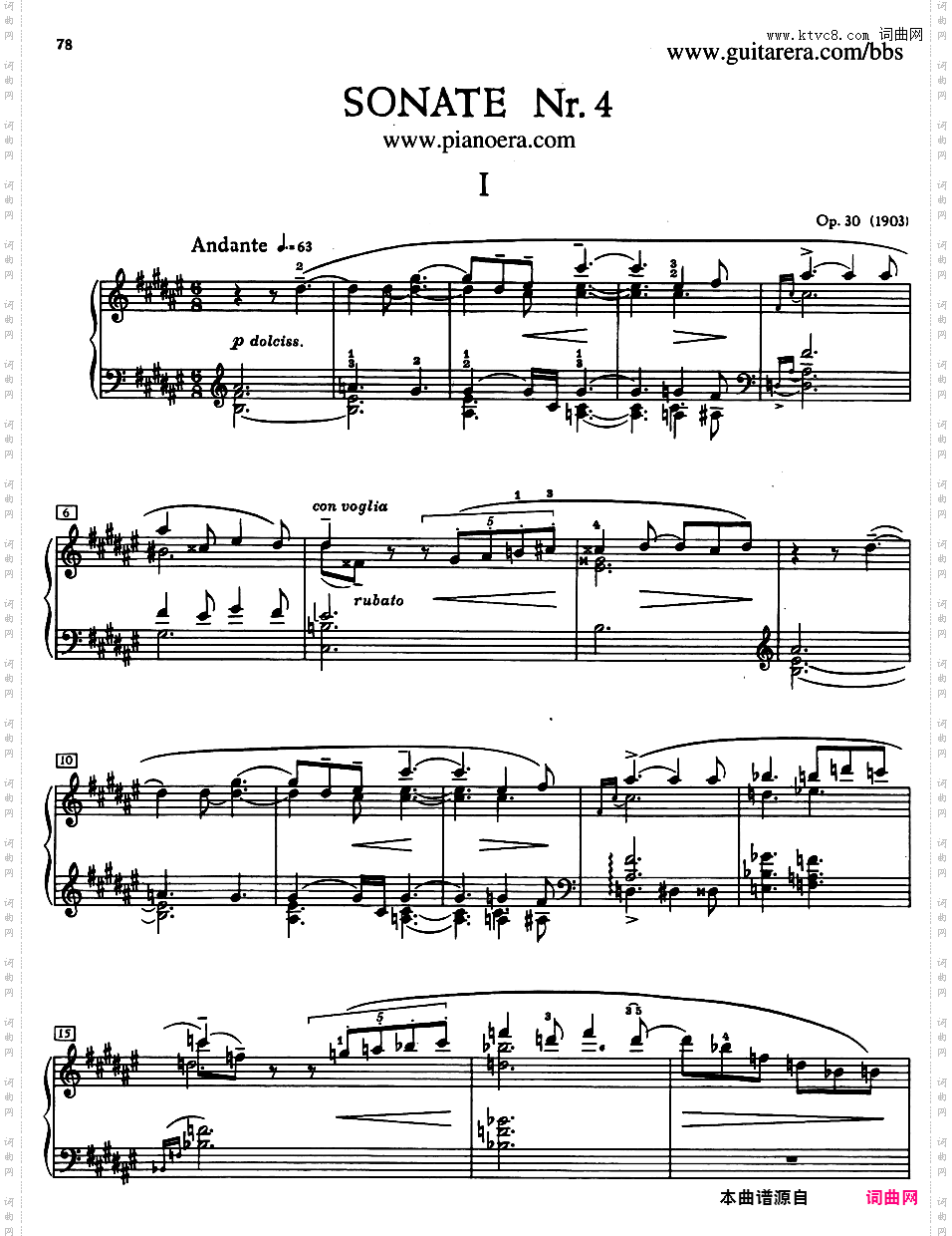 升F大调第四钢琴奏鸣曲 Piano Sonata No·4 in F-Sharp Major Op·30