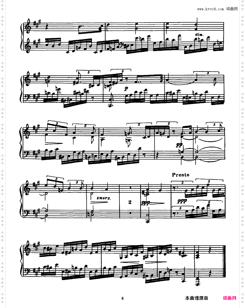 8首练习曲 Eight Etudes Op·42