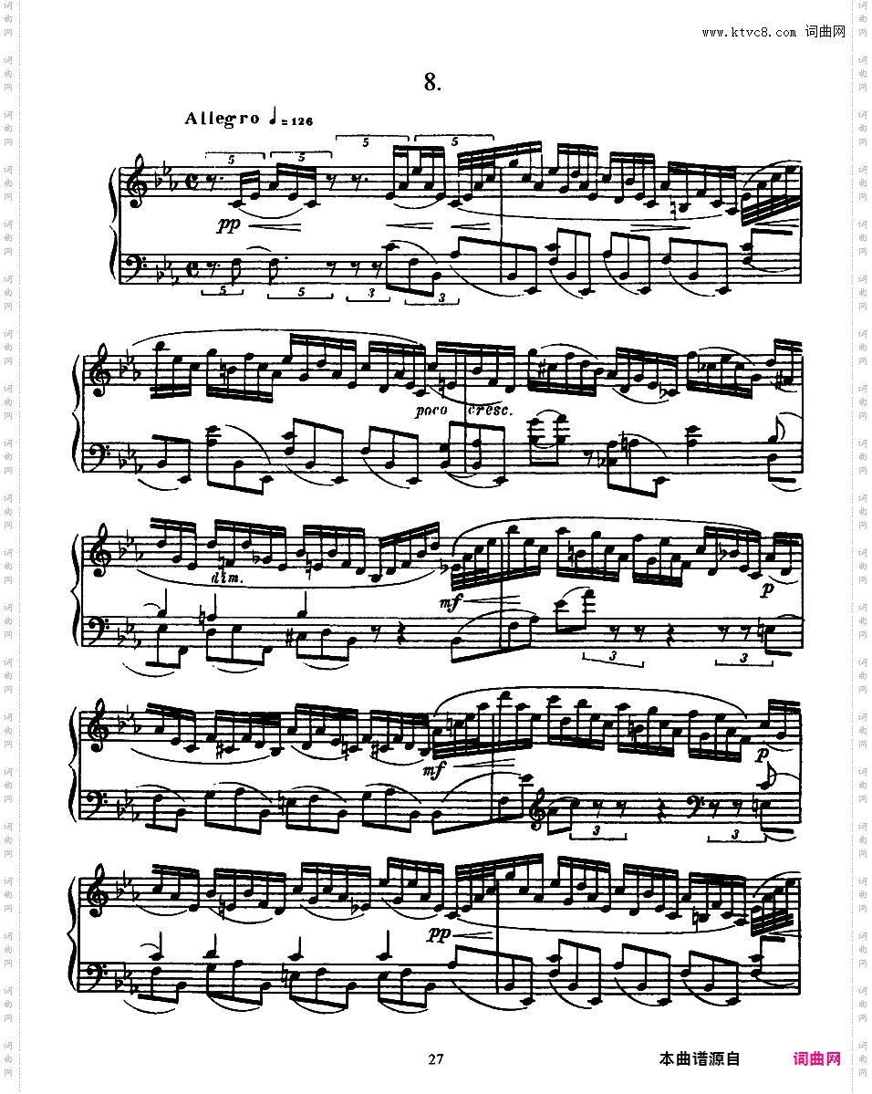 8首练习曲 Eight Etudes Op·42