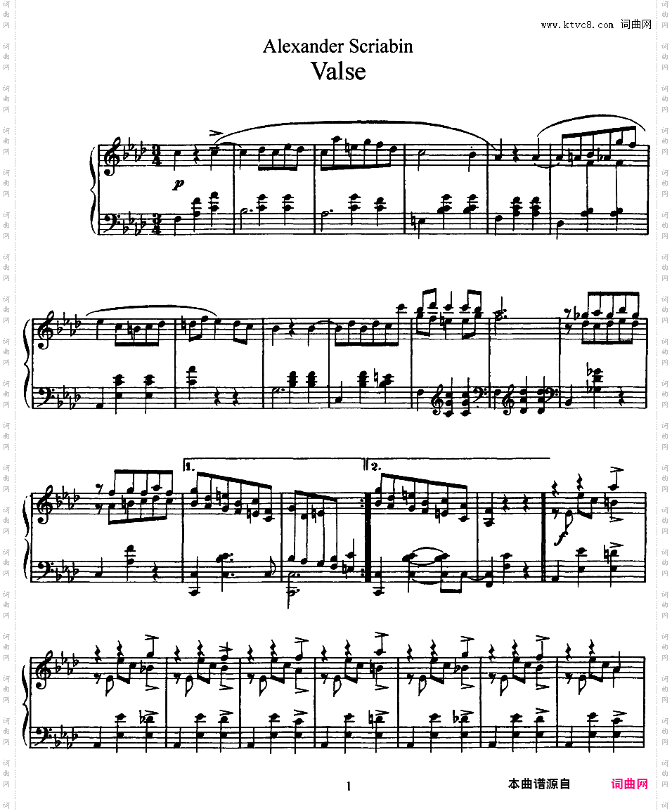 f小调圆舞曲 Valse in f Minor Op·1