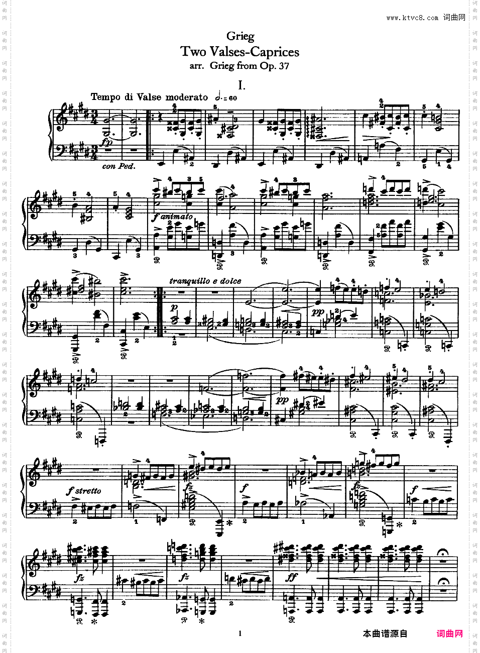 2首随想圆舞曲 2 Waltz-Caprices Op·37?Grieg op37 2 Valses-Caprices