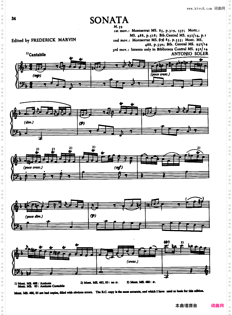 钢琴奏鸣曲 Piano Sonatas M35-41