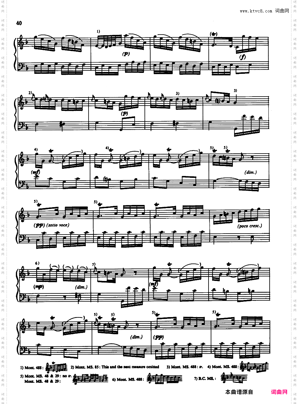 钢琴奏鸣曲 Piano Sonatas M35-41