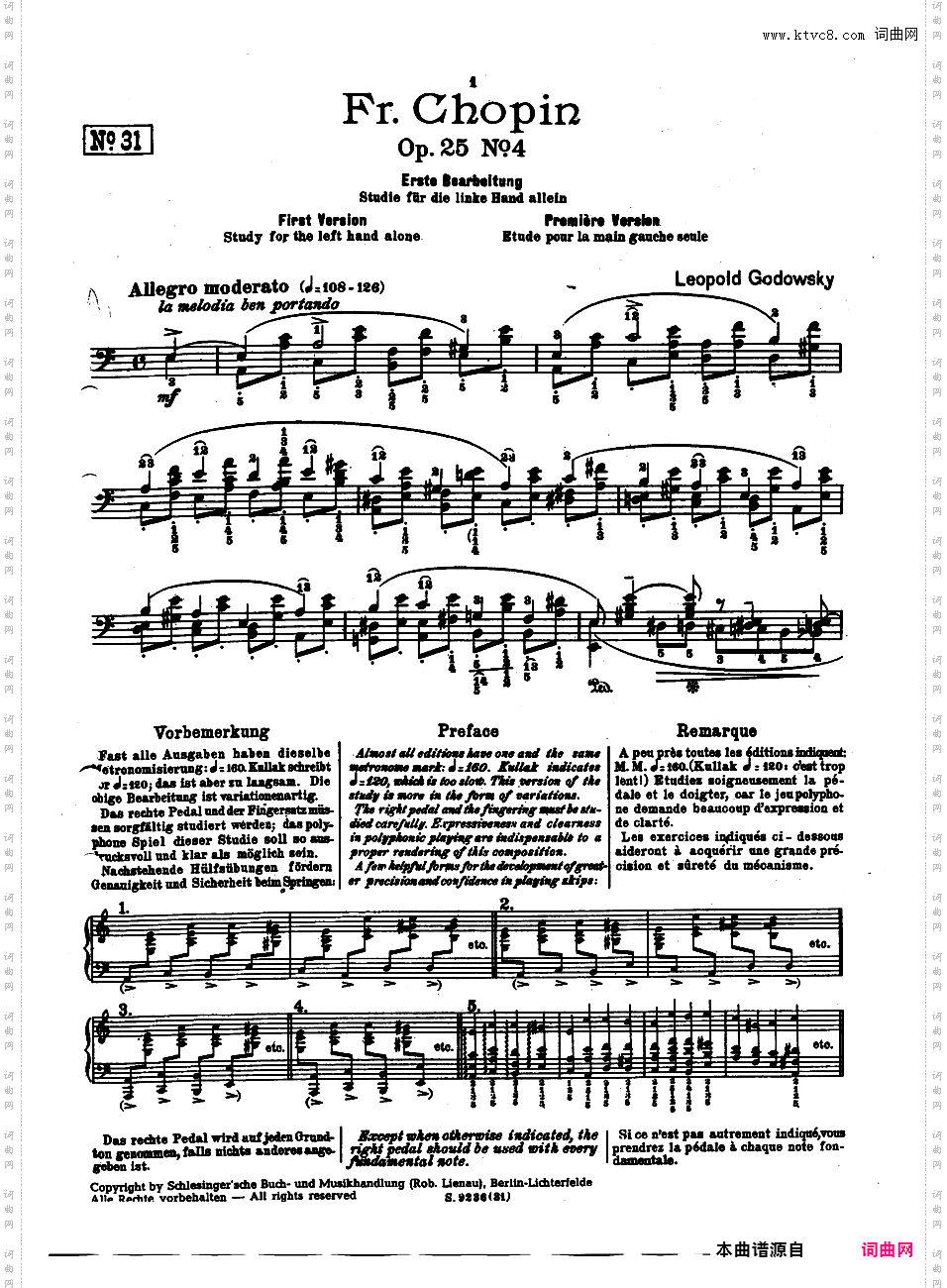 53首以肖邦练习曲为素材而作的练习曲 Etudes d'Apres ChopinGodowsky Etudes d'Apres Chopin - Book 4 31-40