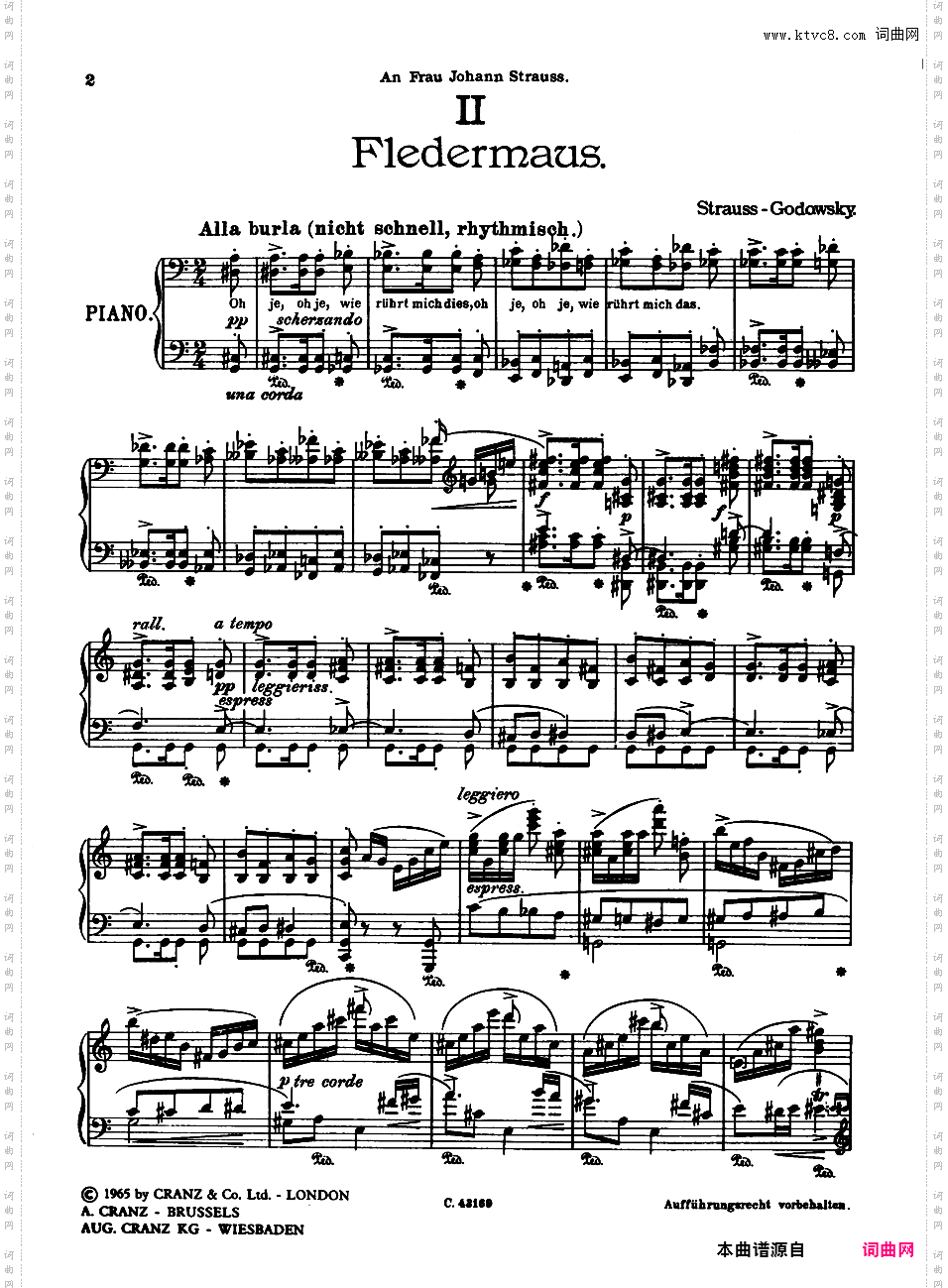 改编施特劳斯钢琴曲集Strauss-GodowskyStrauss-Godowsky Die Fledermaus