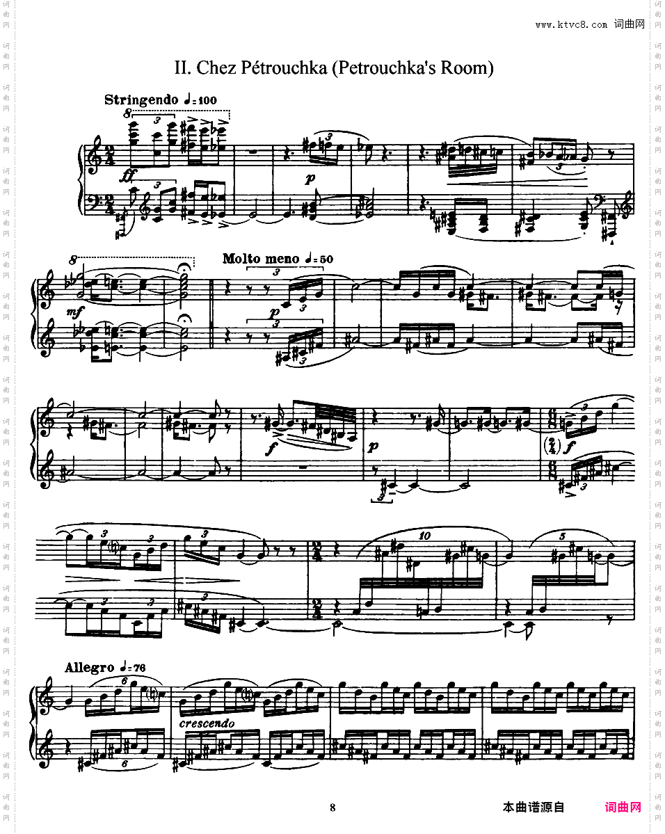 3首彼得鲁什卡小品 Three Movements from PetrushkaStravinsky 3 Movements from Petrouchka版本二