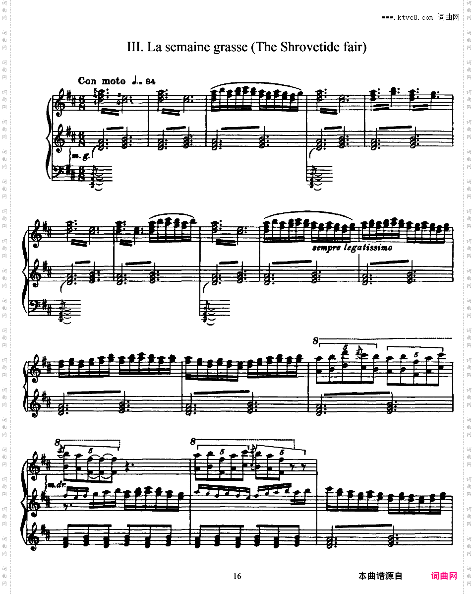 3首彼得鲁什卡小品 Three Movements from PetrushkaStravinsky 3 Movements from Petrouchka版本二