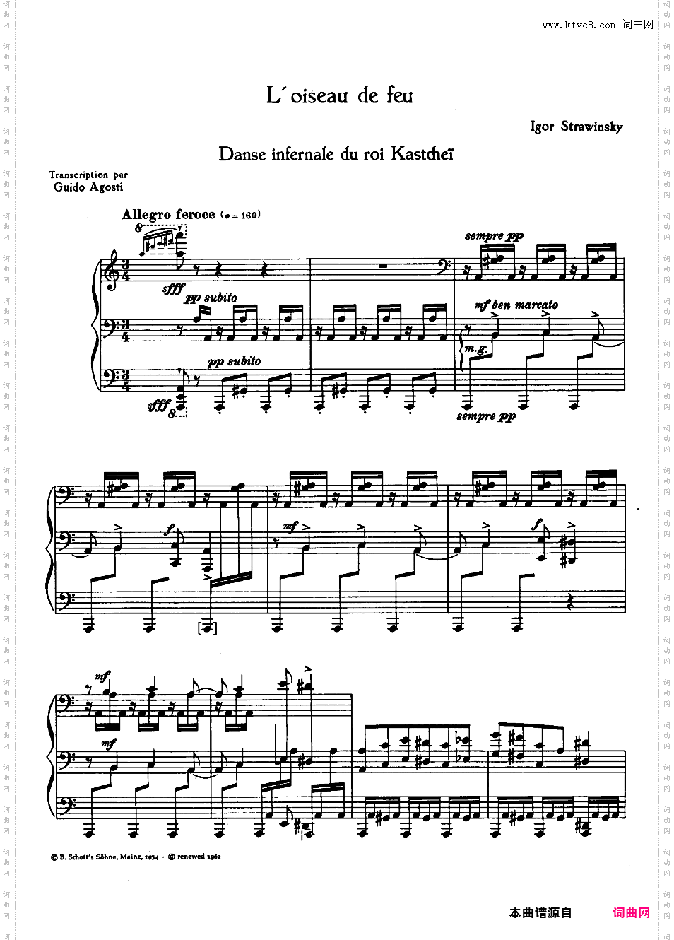 改编斯特拉文斯基 火鸟Stravinsky-Agosti Firebird Suite